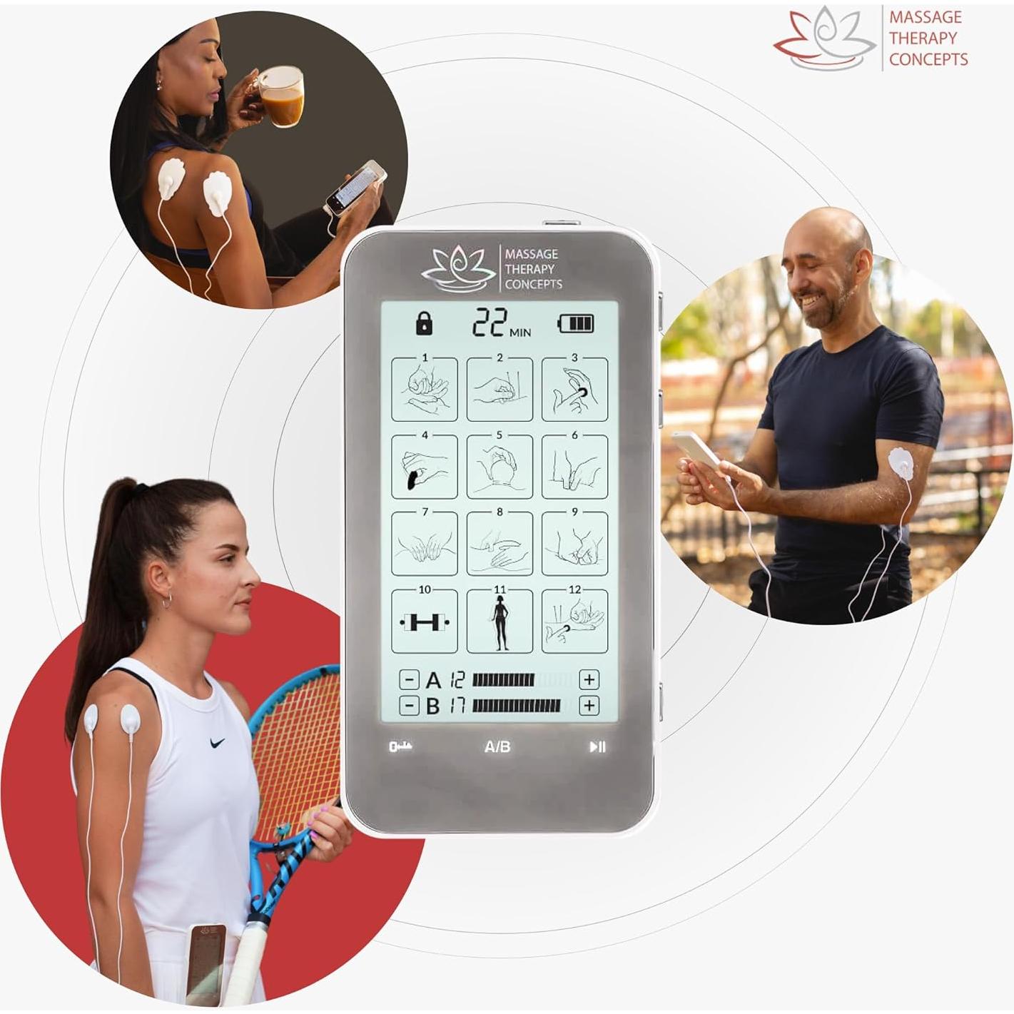 Estimulador Muscular TENS Deluxe Massage Therapy - Alivio Dolor Cuello y Espalda