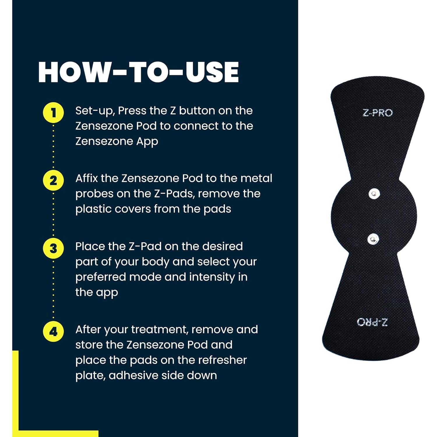 Masajeador TENS y EMS Z-PRO Inalámbrico Bluetooth 27.5x14cm