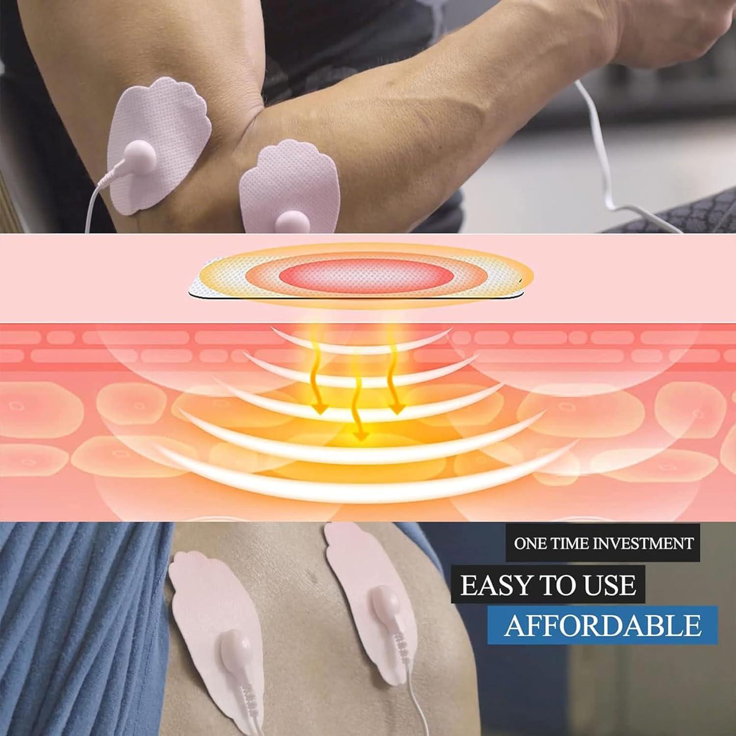 40 Almohadillas Electrodos TENS EMS Foxpeed Reutilizables 30 Veces