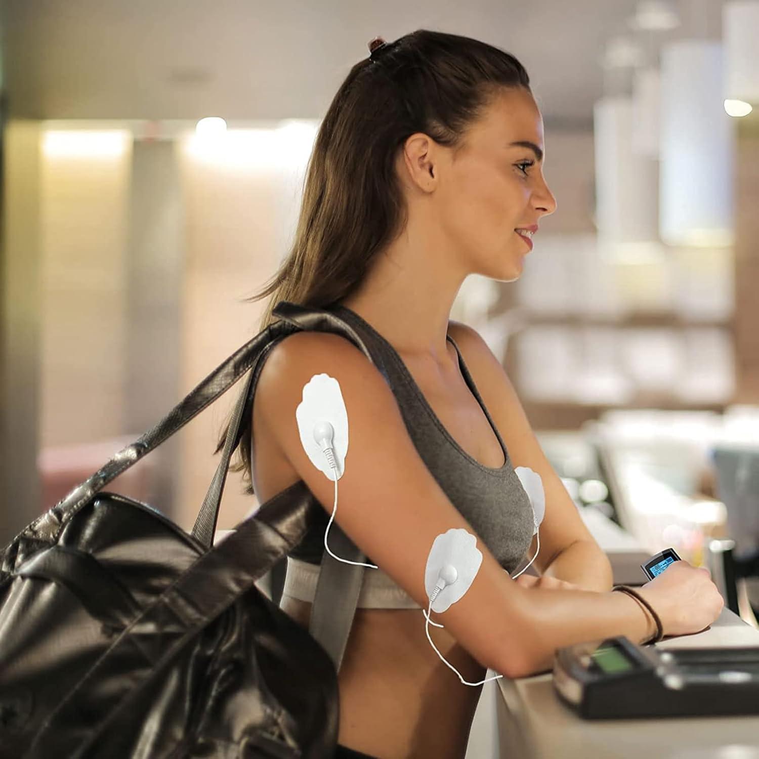 40 Almohadillas Electrodos TENS EMS Foxpeed Reutilizables 30 Veces