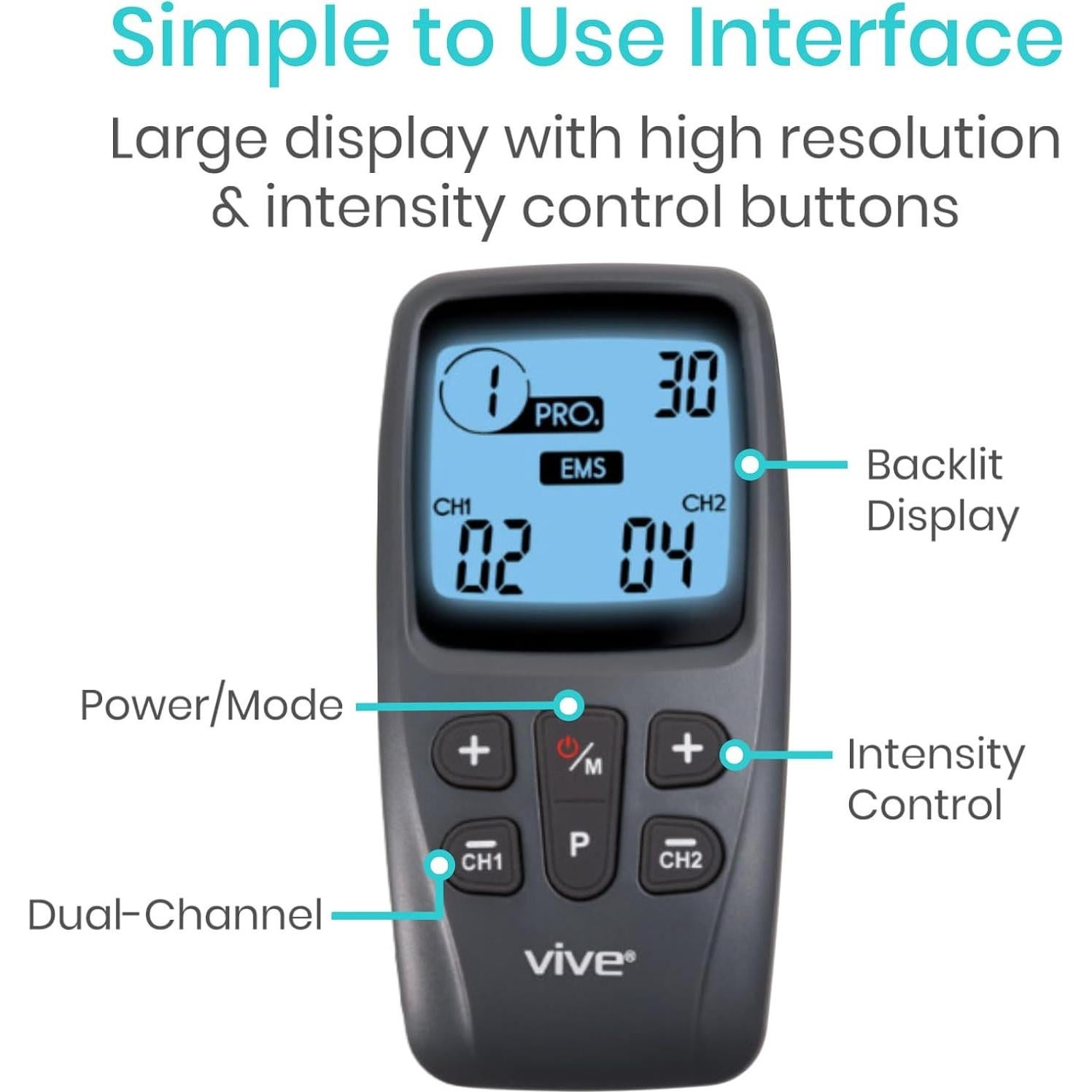 Estimulador Muscular Vive EMS 22 Modos y 40 Niveles
