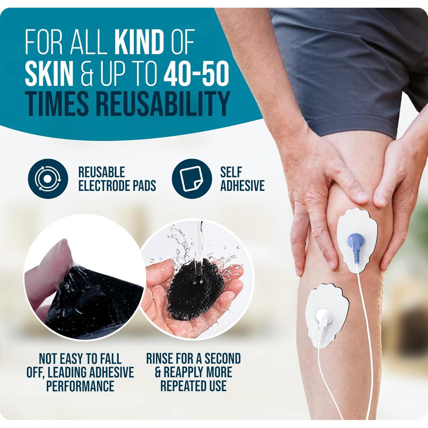 PADS de Reemplazo TENS anrlafie 20PCS Reutilizables 3x1.8"