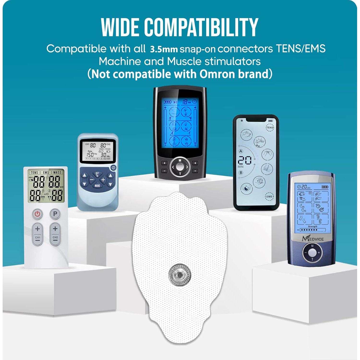 PADS de Reemplazo TENS anrlafie 20PCS Reutilizables 3x1.8"