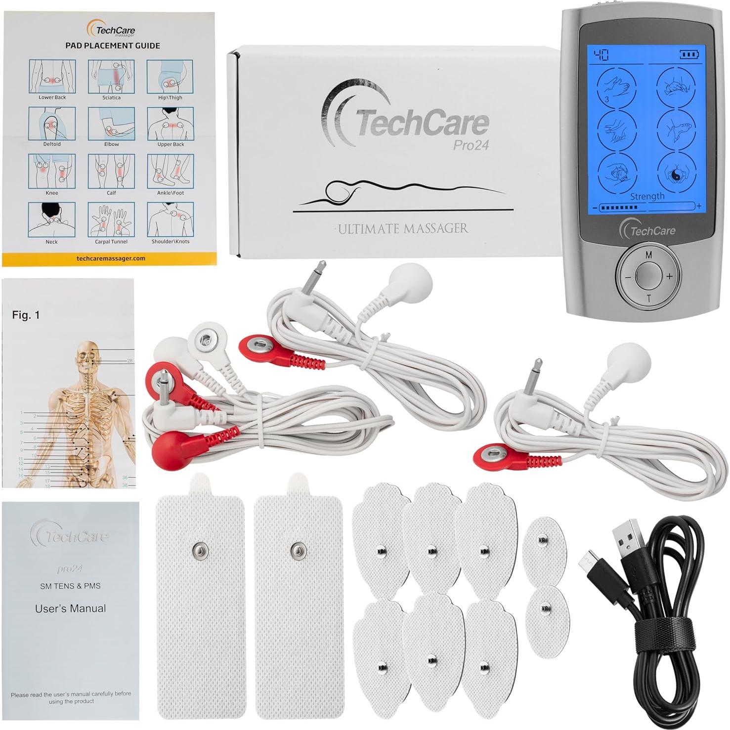 Estimulador Muscular EMS TechCare 24 Modos Alivio Dolor