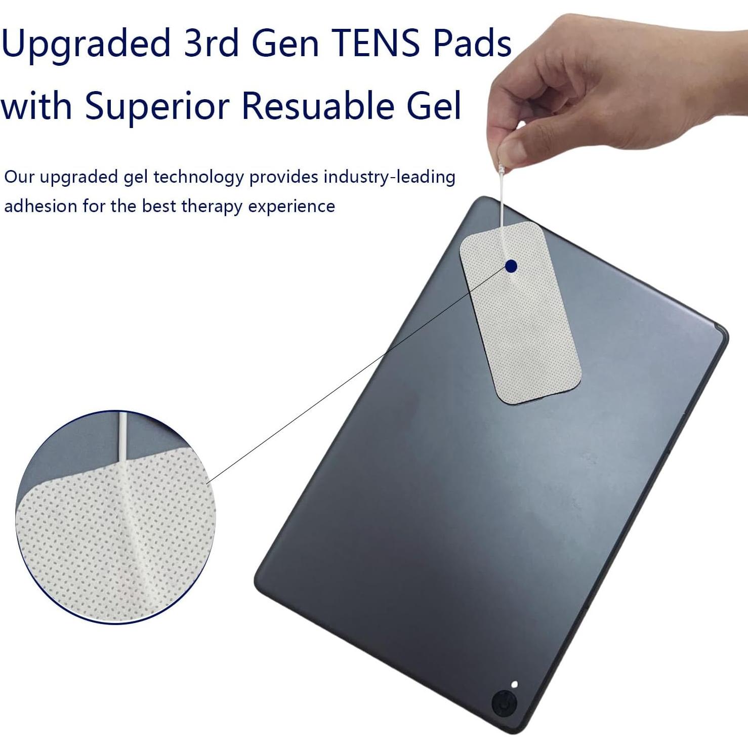 Almohadillas TENS VOVOU 5x10cm 20Pcs Reutilizables Sin Látex