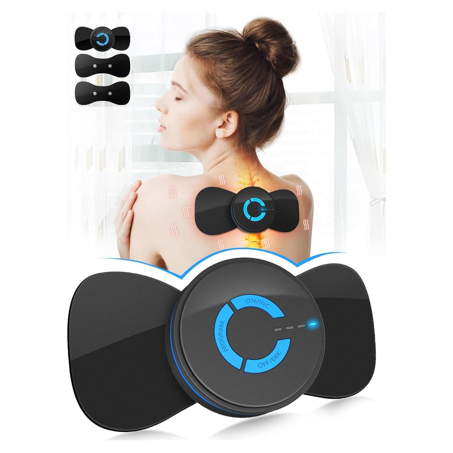 Unidad TENS EMS Mini Masajista Keecham con 2 Almohadillas