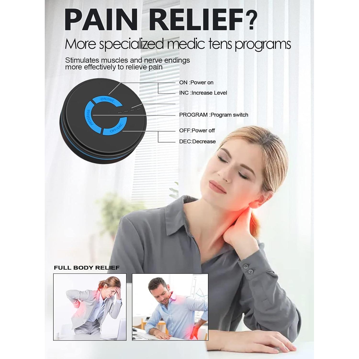 Unidad TENS EMS Mini Masajista Keecham con 2 Almohadillas