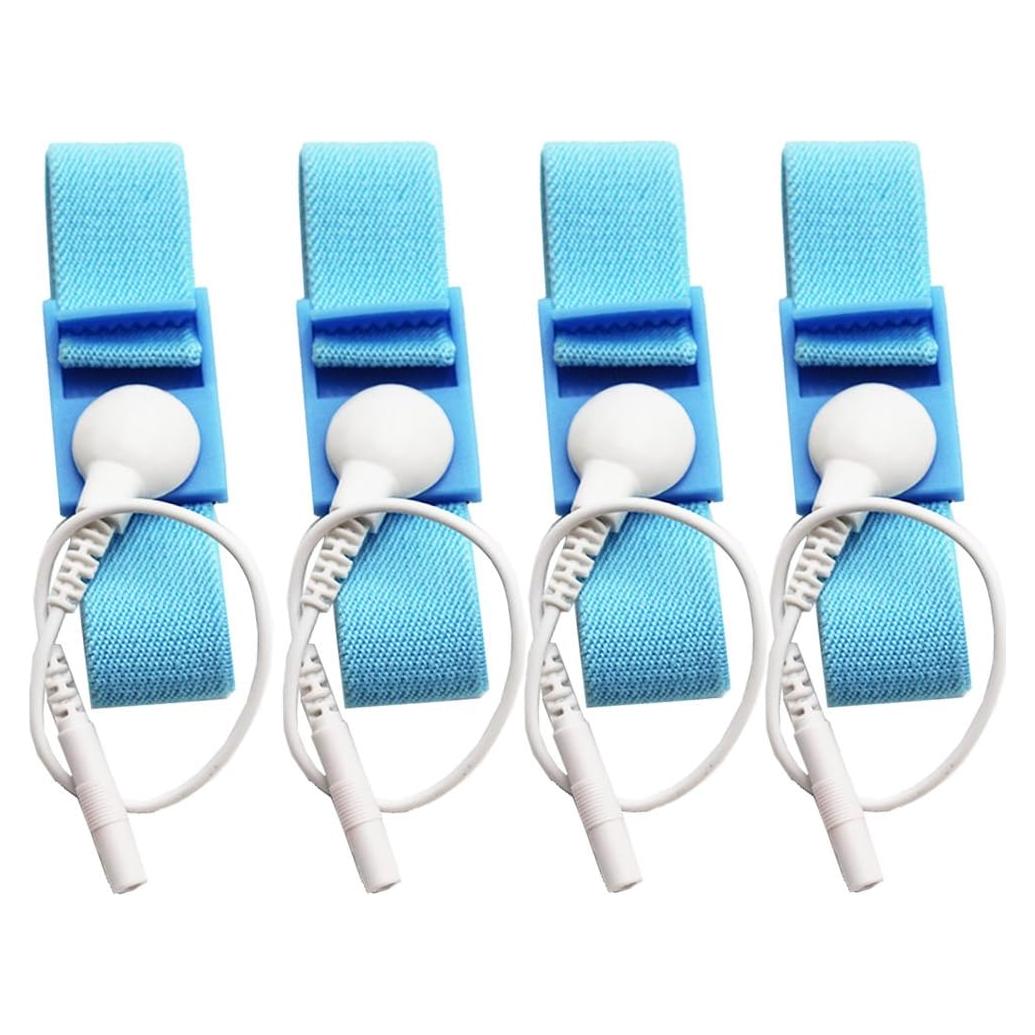 Correas de Muñeca Estimulantes Ajustables 4pcs Azul + Cables Blancos