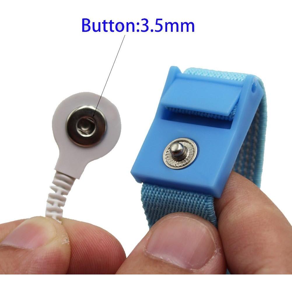 Correas de Muñeca Estimulantes Ajustables 4pcs Azul + Cables Blancos