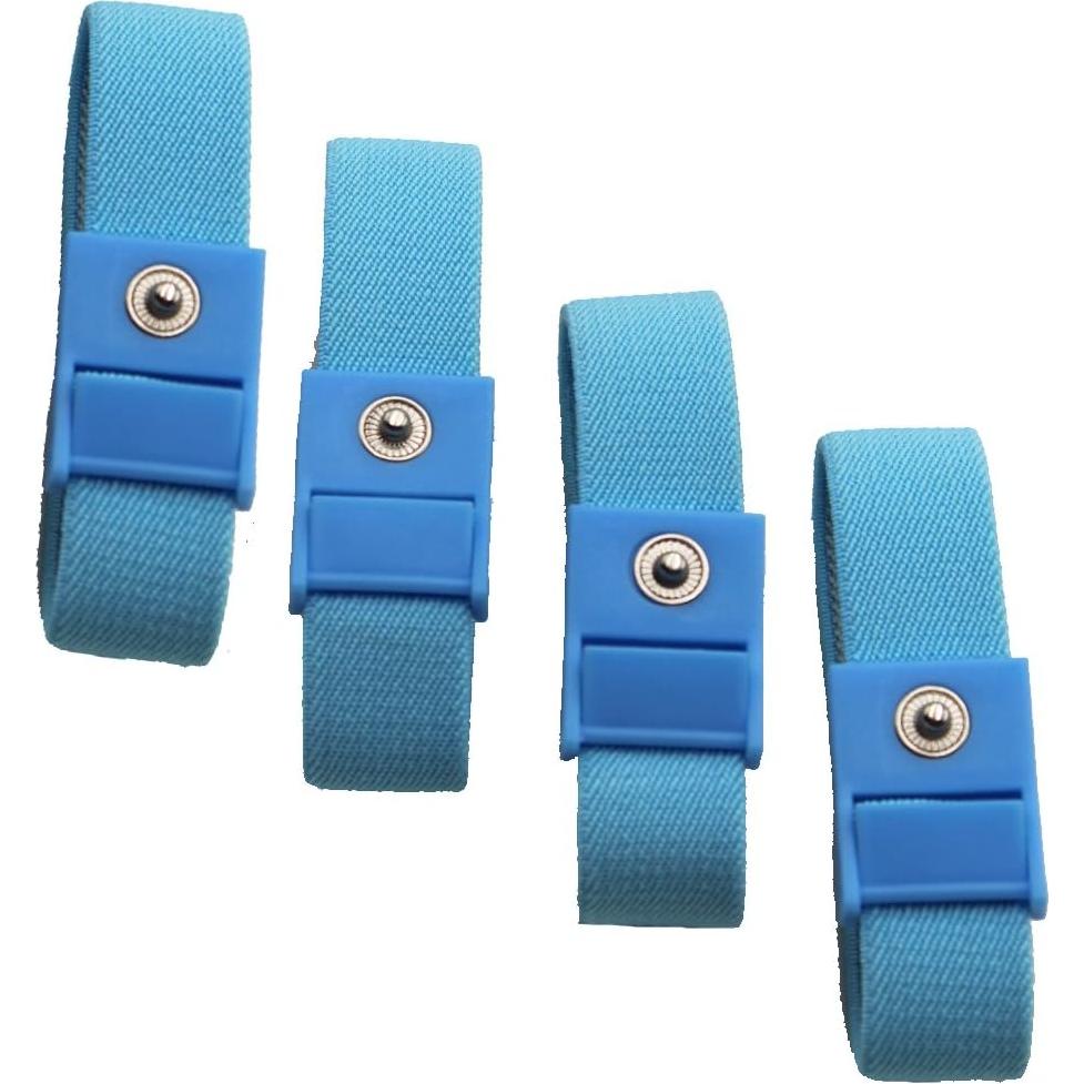 Correas de Muñeca Estimulantes Ajustables 4pcs Azul + Cables Blancos