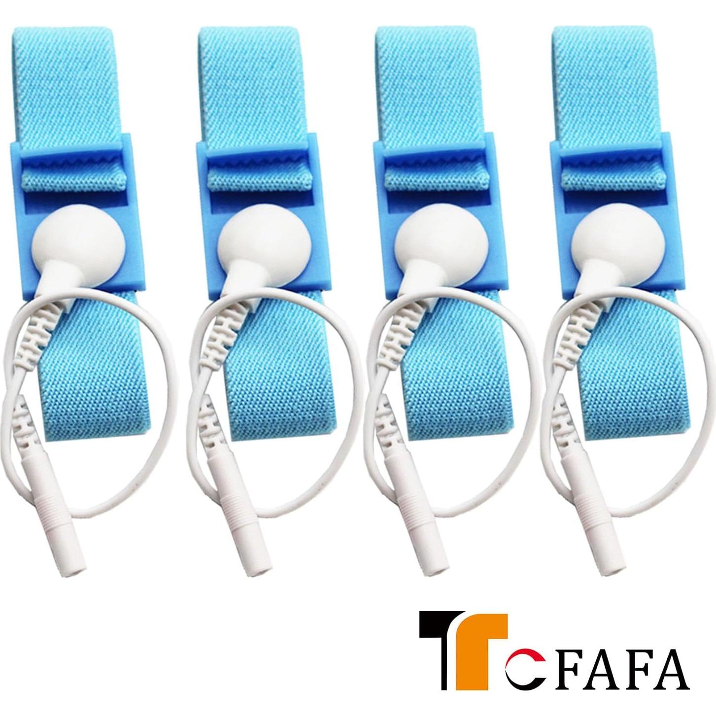 Correas de Muñeca Estimulantes Ajustables 4pcs Azul + Cables Blancos
