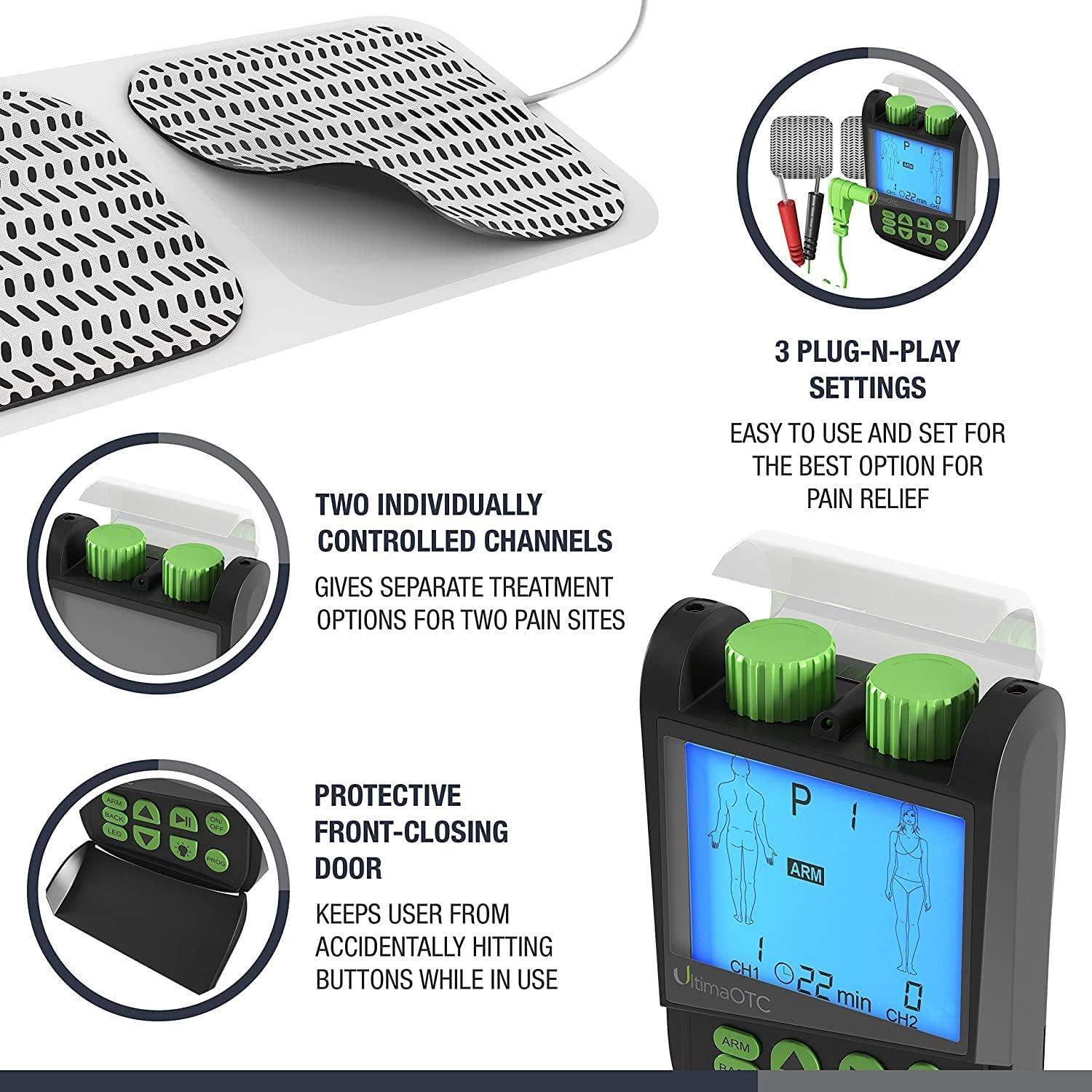 Masajeador TENS Ultima OTC - Estimulador Muscular Eléctrico Blanco