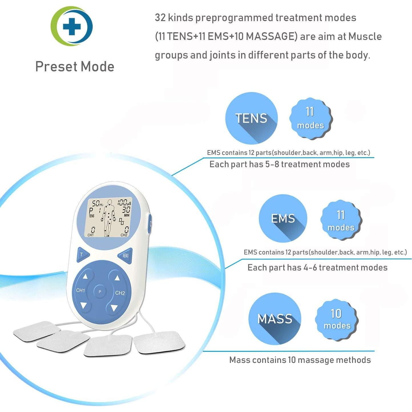 Estimulador Muscular TENS EMS Ulaif 2020 Portátil 32 Modos