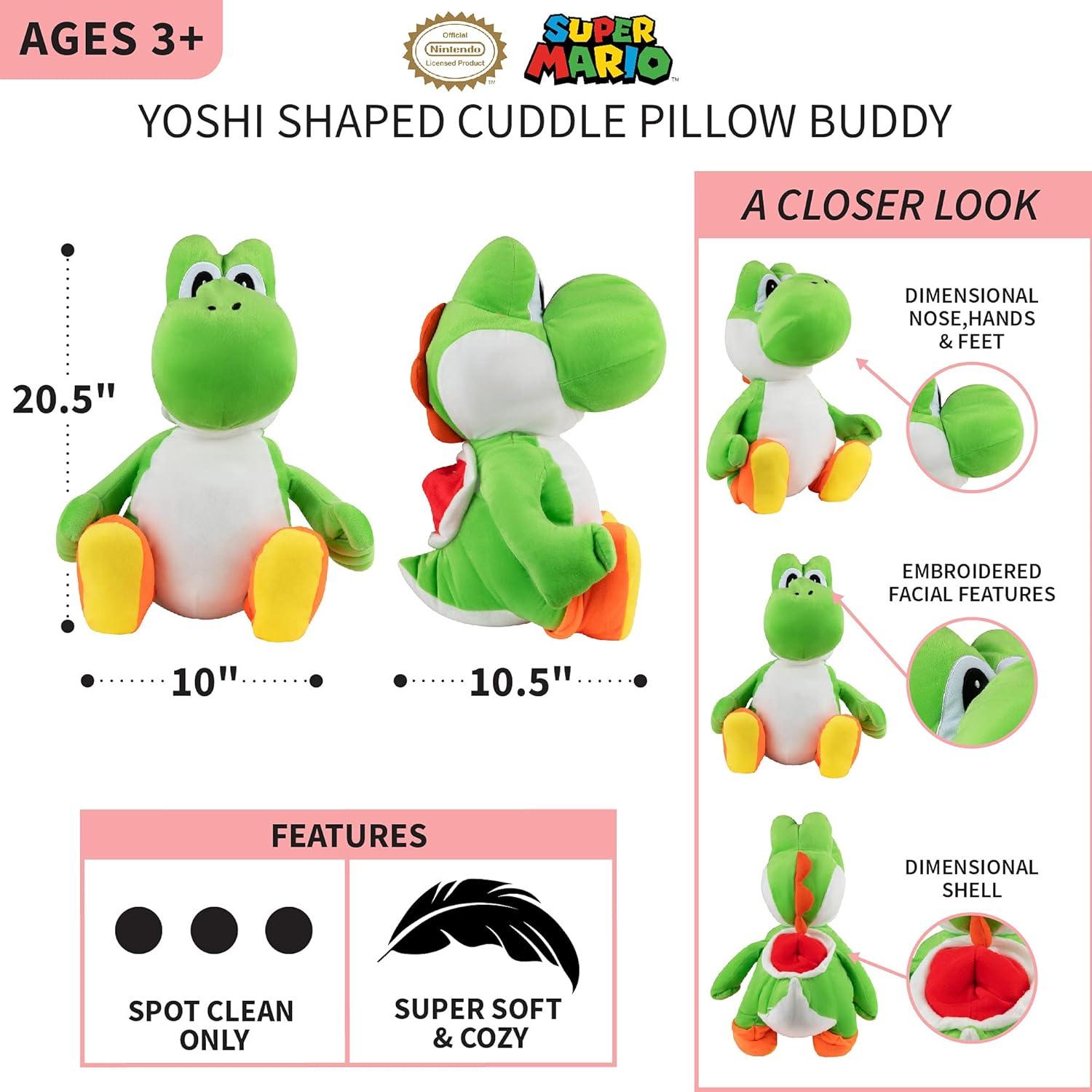Almohada Yoshi Franco Kids 52 cm Suave y Acurrucada