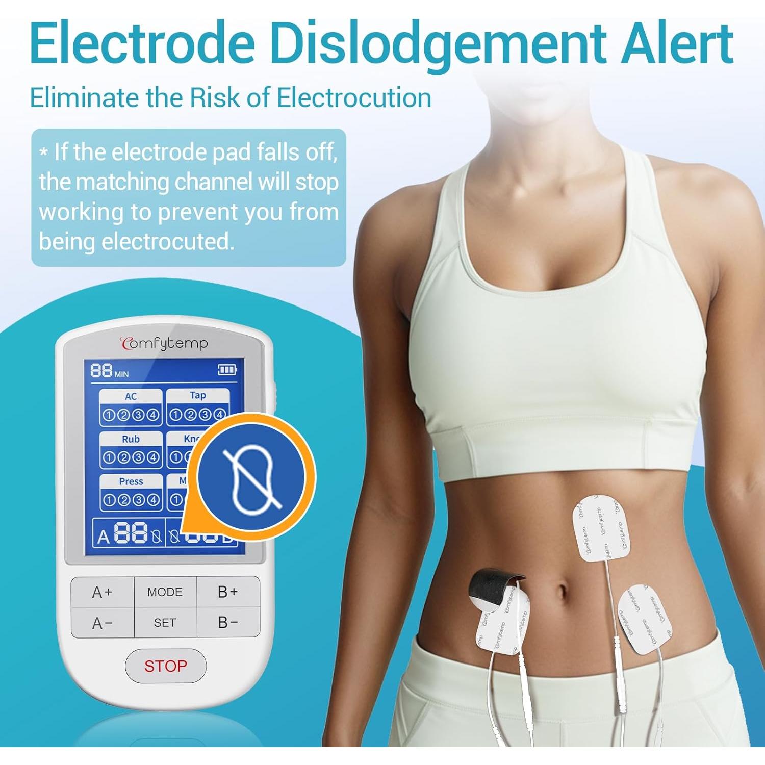 Estimulador Muscular TENS Comfytemp Doble Canal 24 Modos