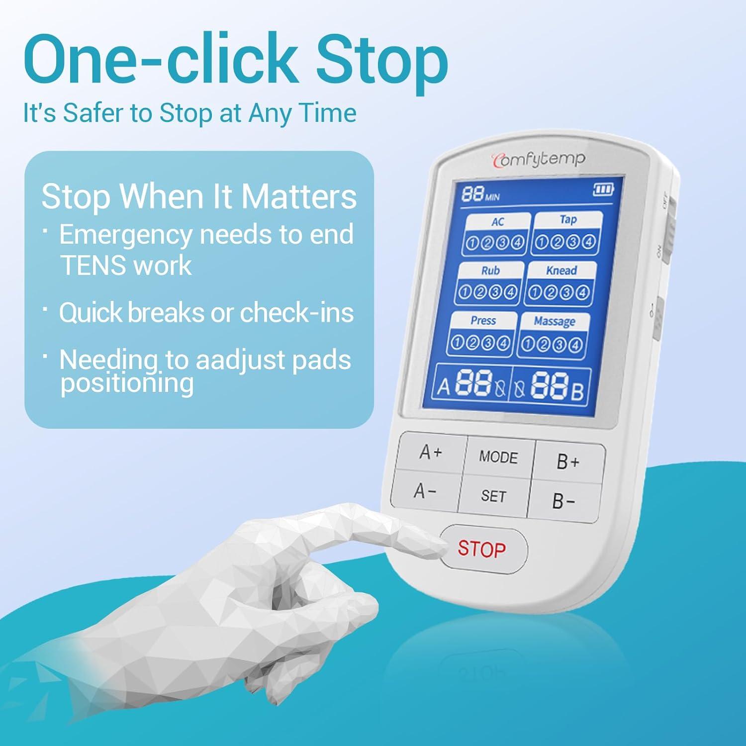 Estimulador Muscular TENS Comfytemp Doble Canal 24 Modos