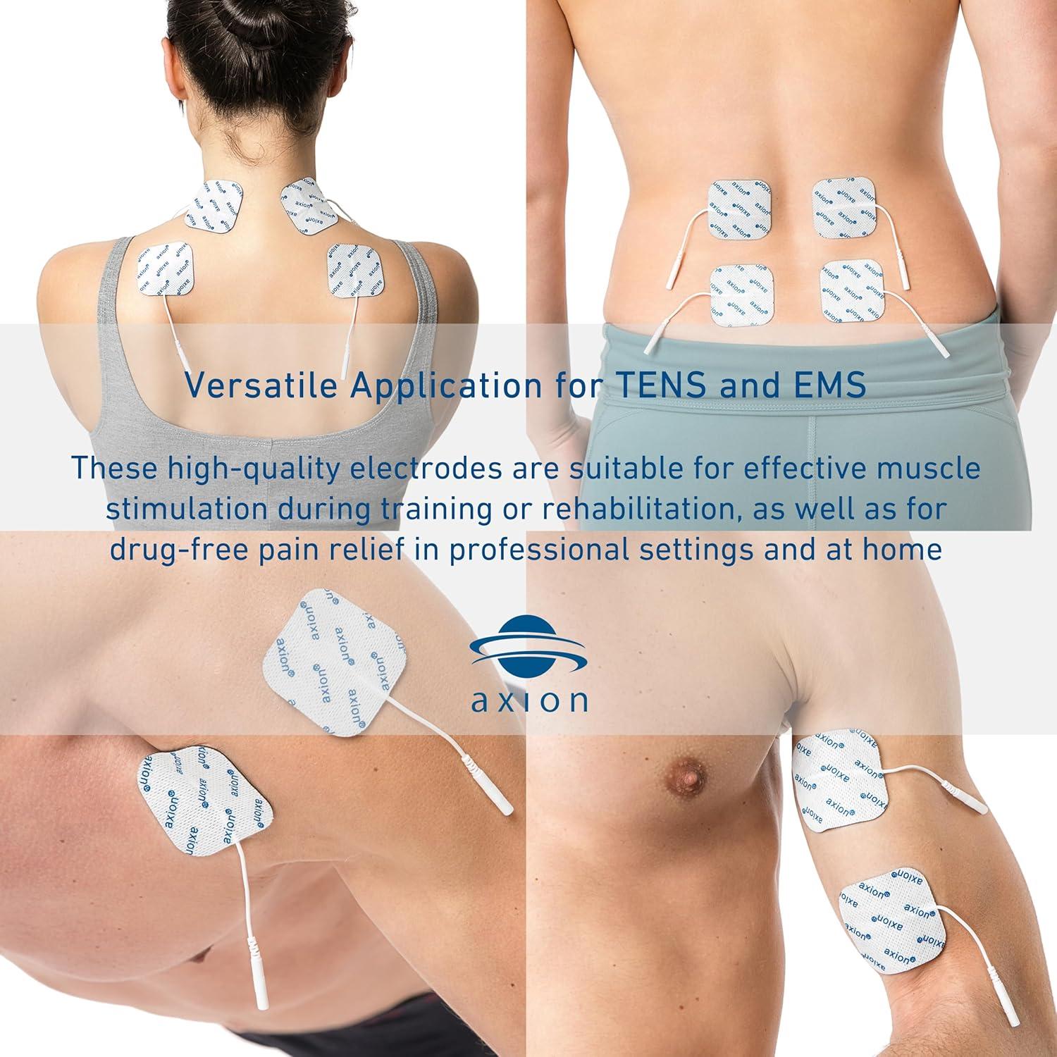 16 Almohadillas Electrodos TENS Axion 5x5 cm Reutilizables