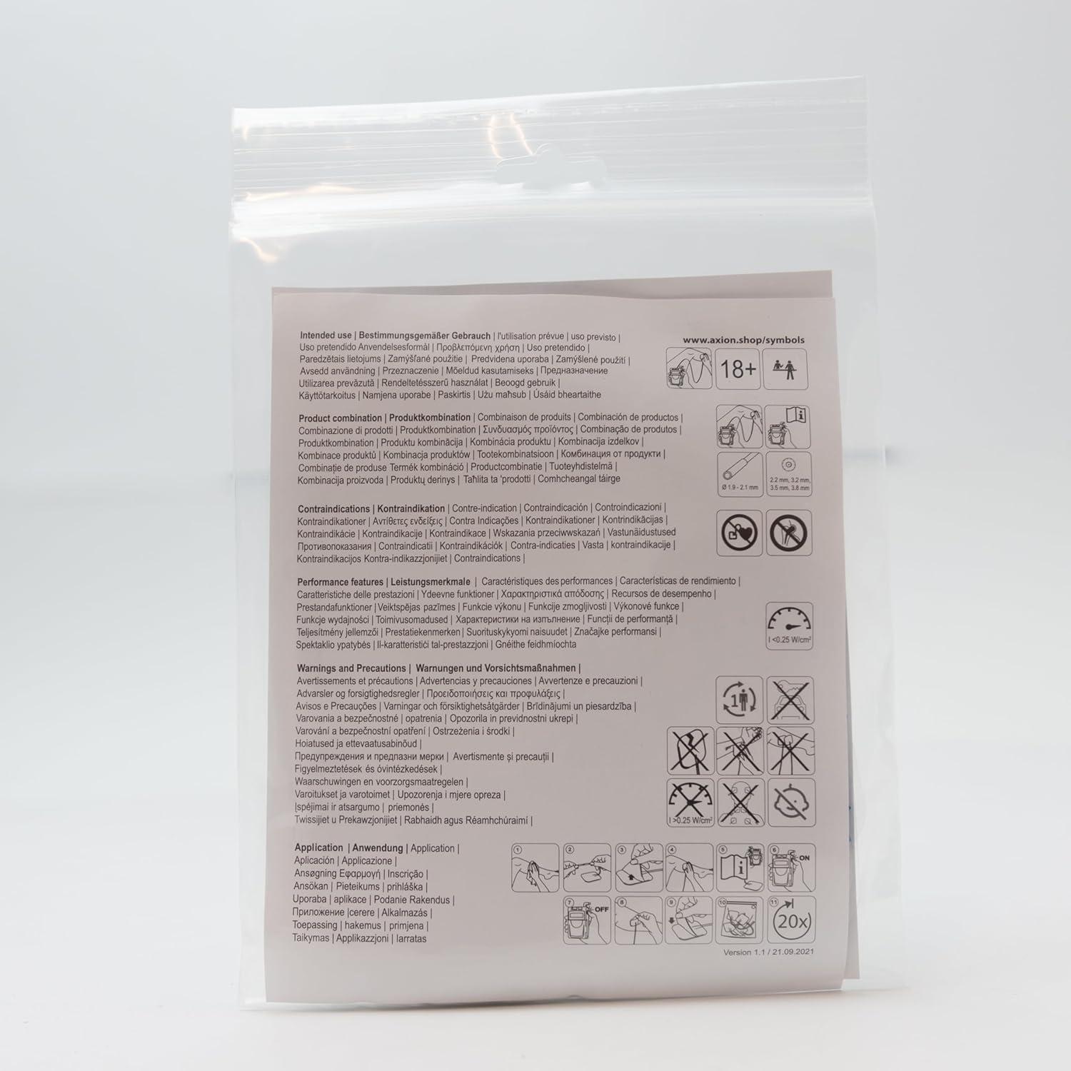 16 Almohadillas Electrodos TENS Axion 5x5 cm Reutilizables