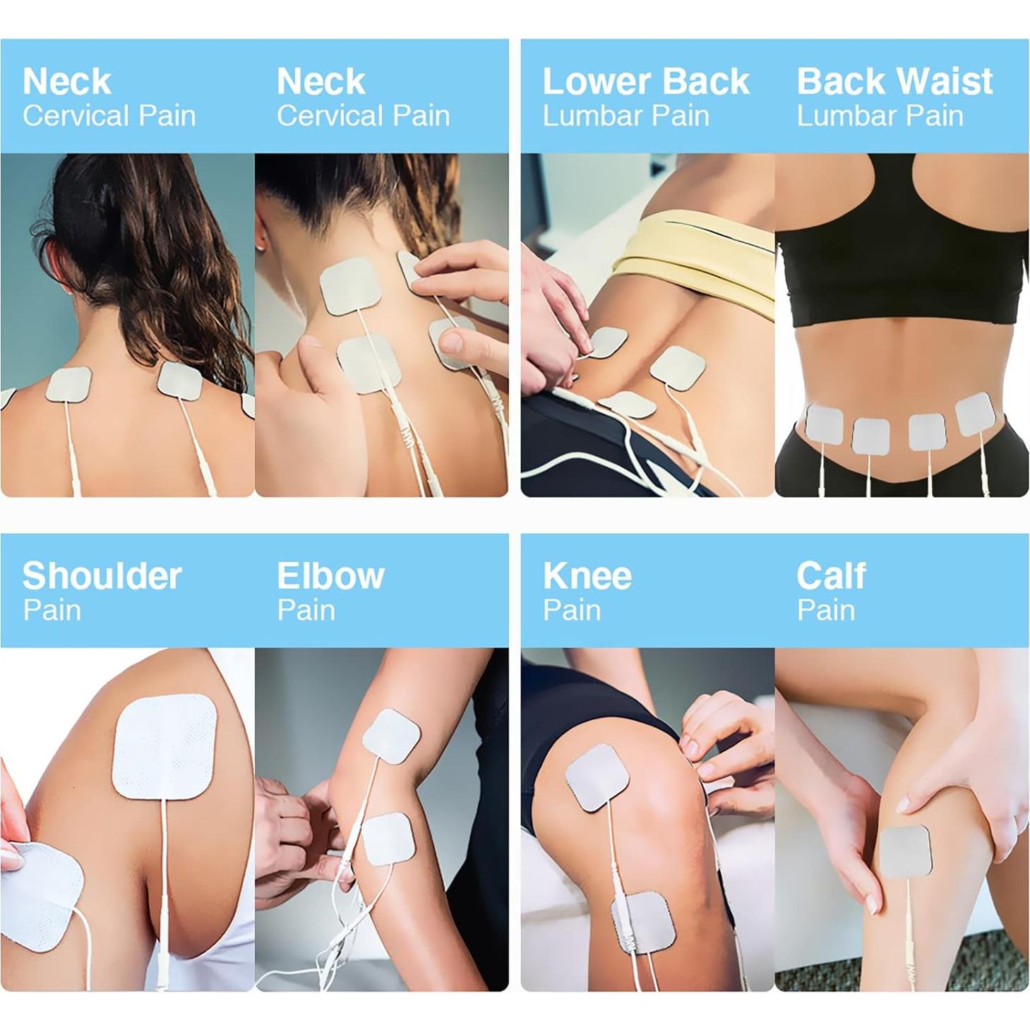 Parches de Reemplazo TENS TENKER 20PCS 5.08x5.08 cm Reutilizables