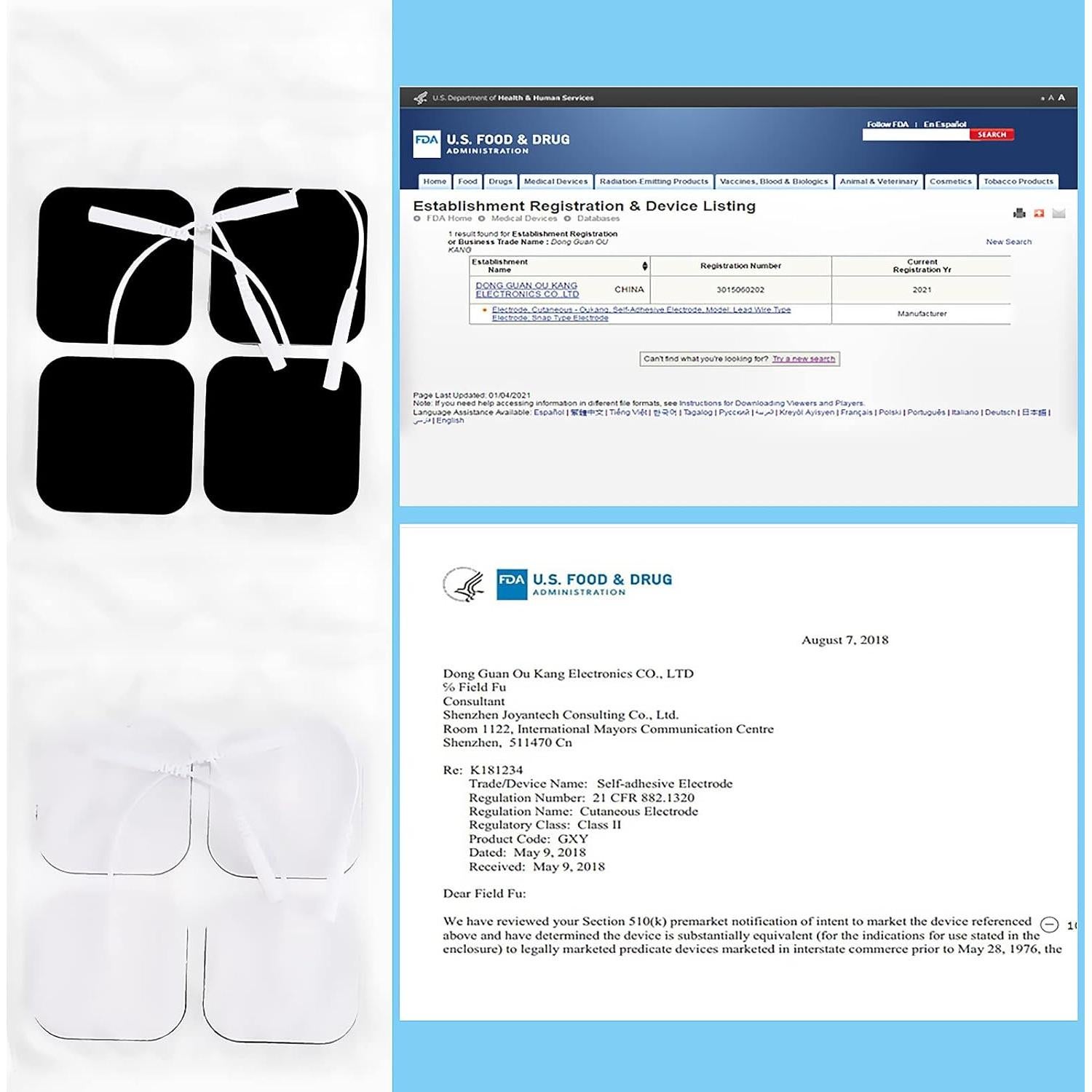 Parches de Reemplazo TENS TENKER 20PCS 5.08x5.08 cm Reutilizables