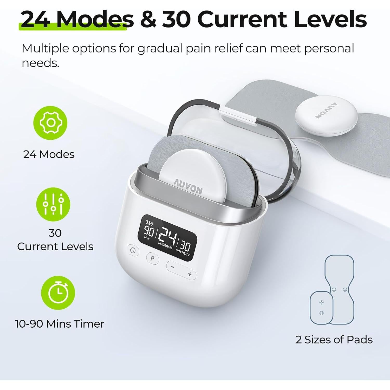 AUVON Estimulador Muscular TENS Inalámbrico 24 Modos