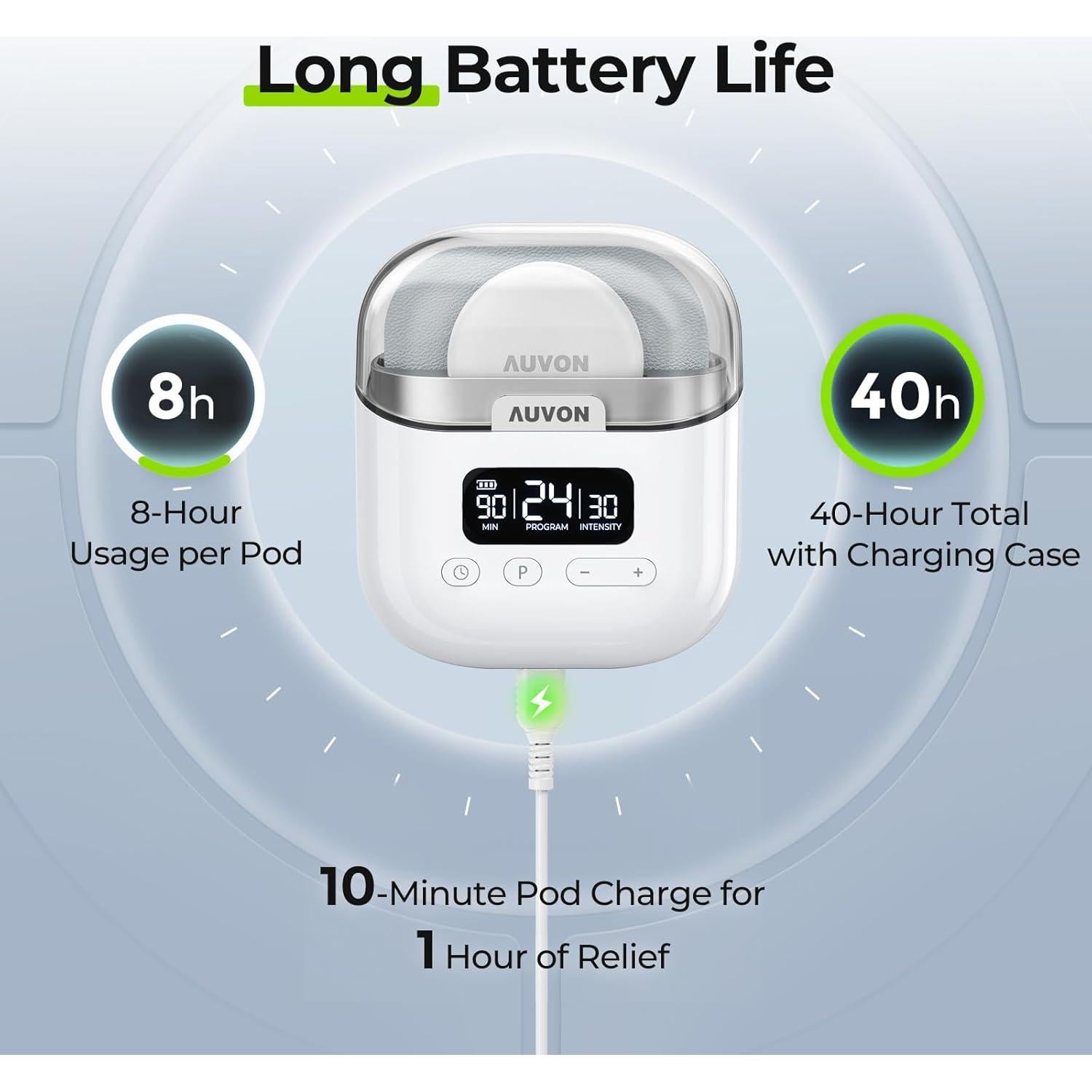 AUVON Estimulador Muscular TENS Inalámbrico 24 Modos