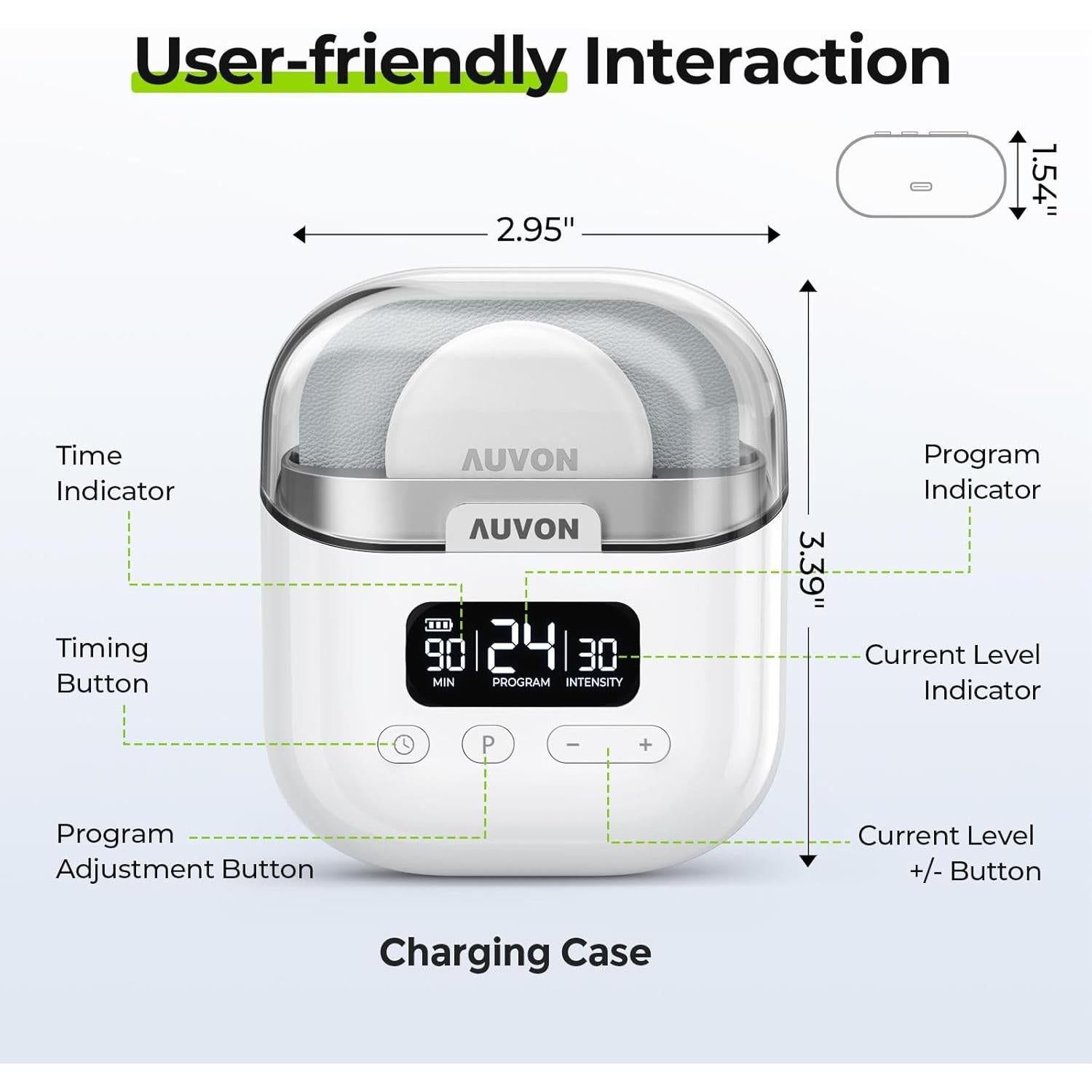 AUVON Estimulador Muscular TENS Inalámbrico 24 Modos