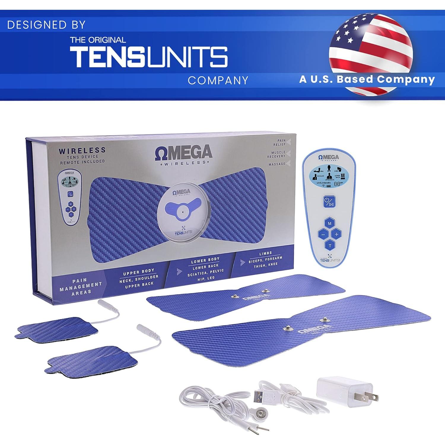 Unidad TENS Inalámbrica OMEGA para Alivio del Dolor Muscular
