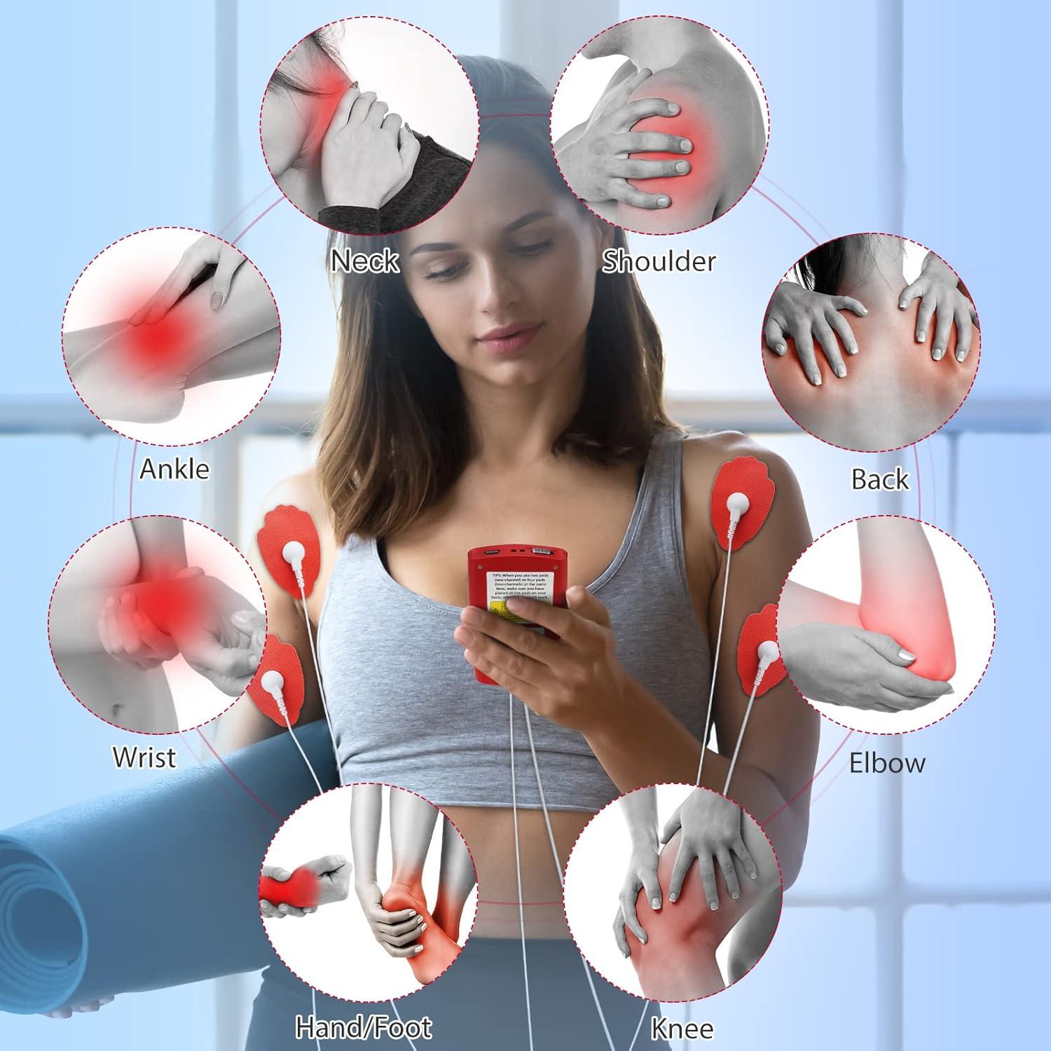 Unidad TENS Belifu Doble Canal con 12 Almohadillas y 24 Modos