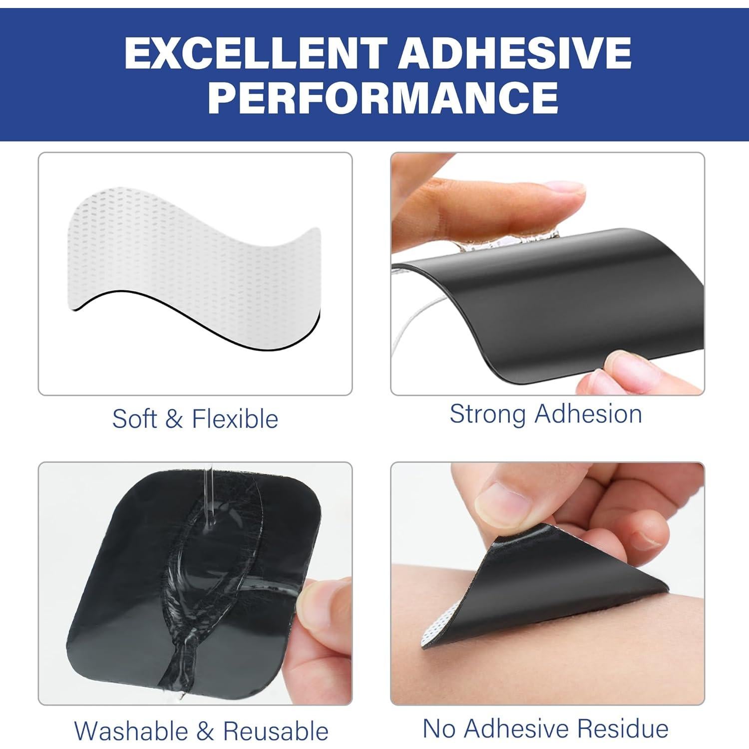 LotFancy Almohadillas Electrodos TENS 40PCS 5x5cm Reutilizables