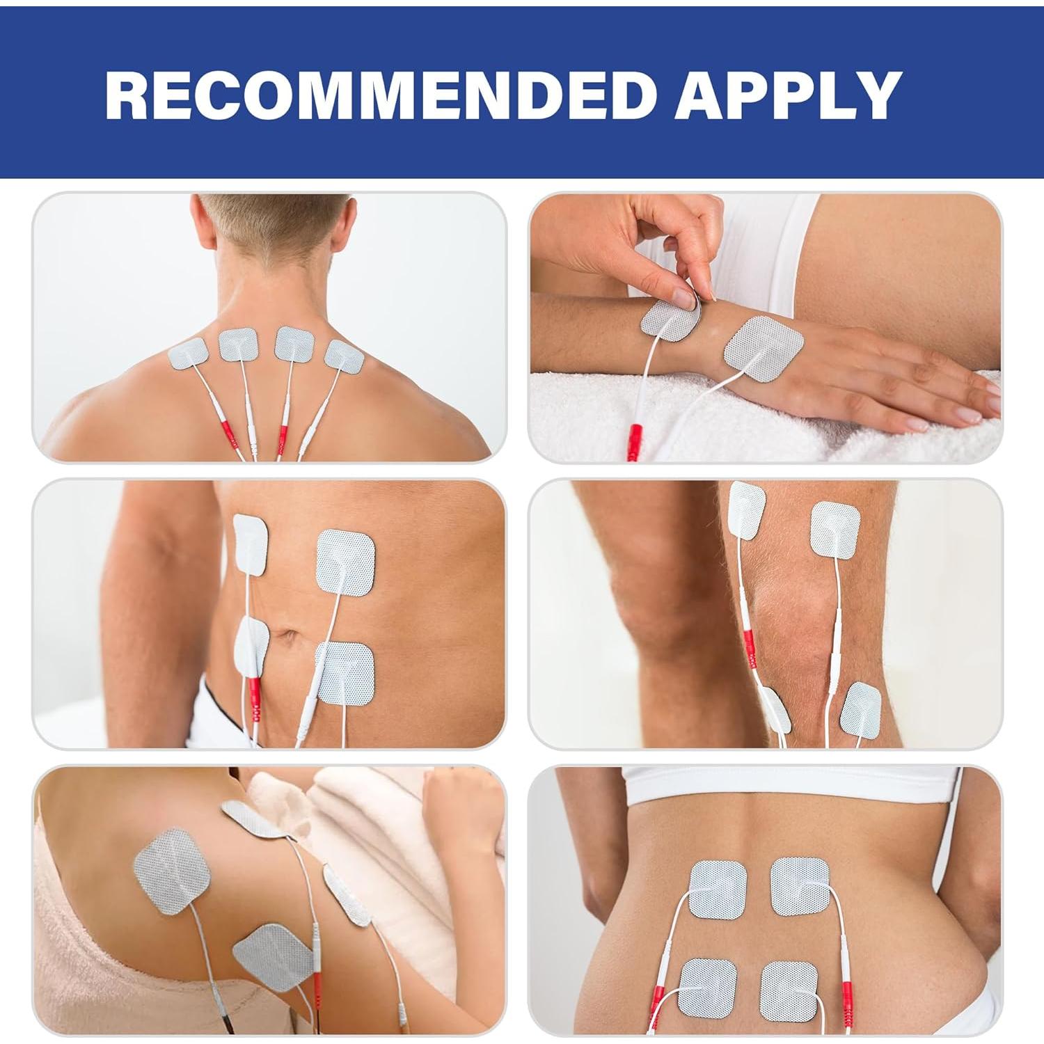 LotFancy Almohadillas Electrodos TENS 40PCS 5x5cm Reutilizables