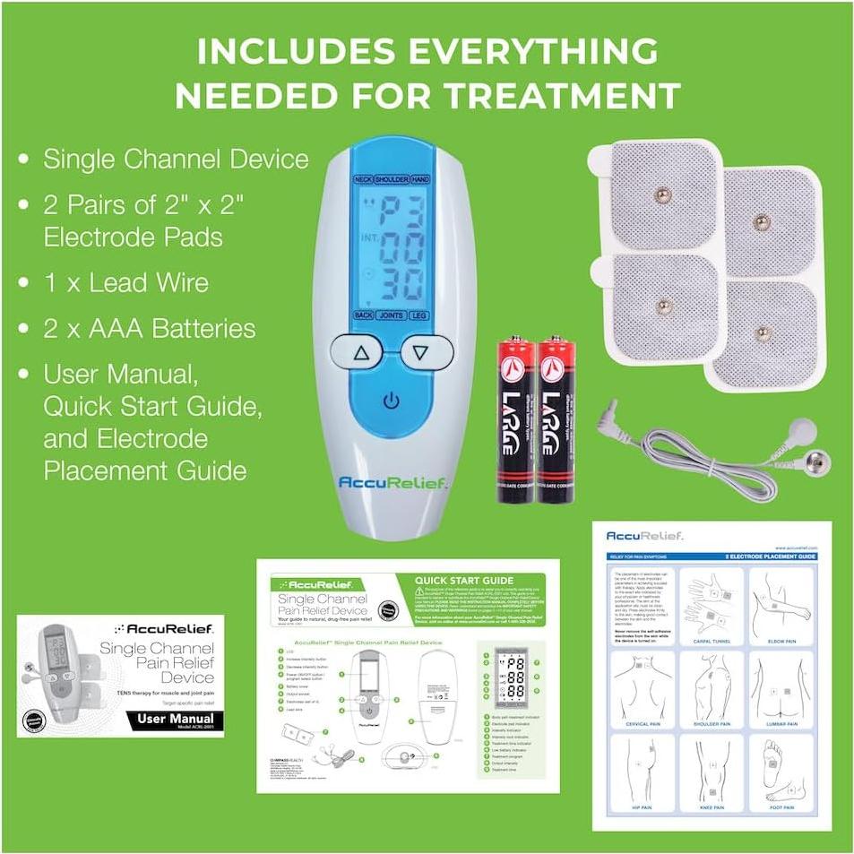 Estimulador Muscular Eléctrico TENS AccuRelief - Alivio Dolor Cuello y Espalda