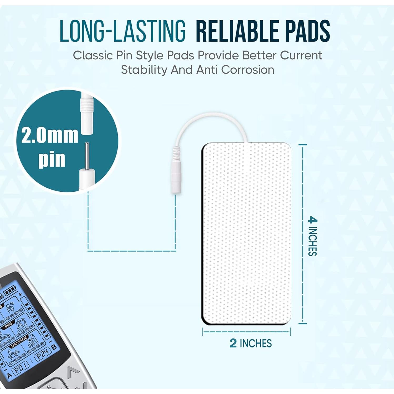 Almohadillas de Reemplazo TENS anrlafie 8 Pcs 5x10 cm Sin Látex