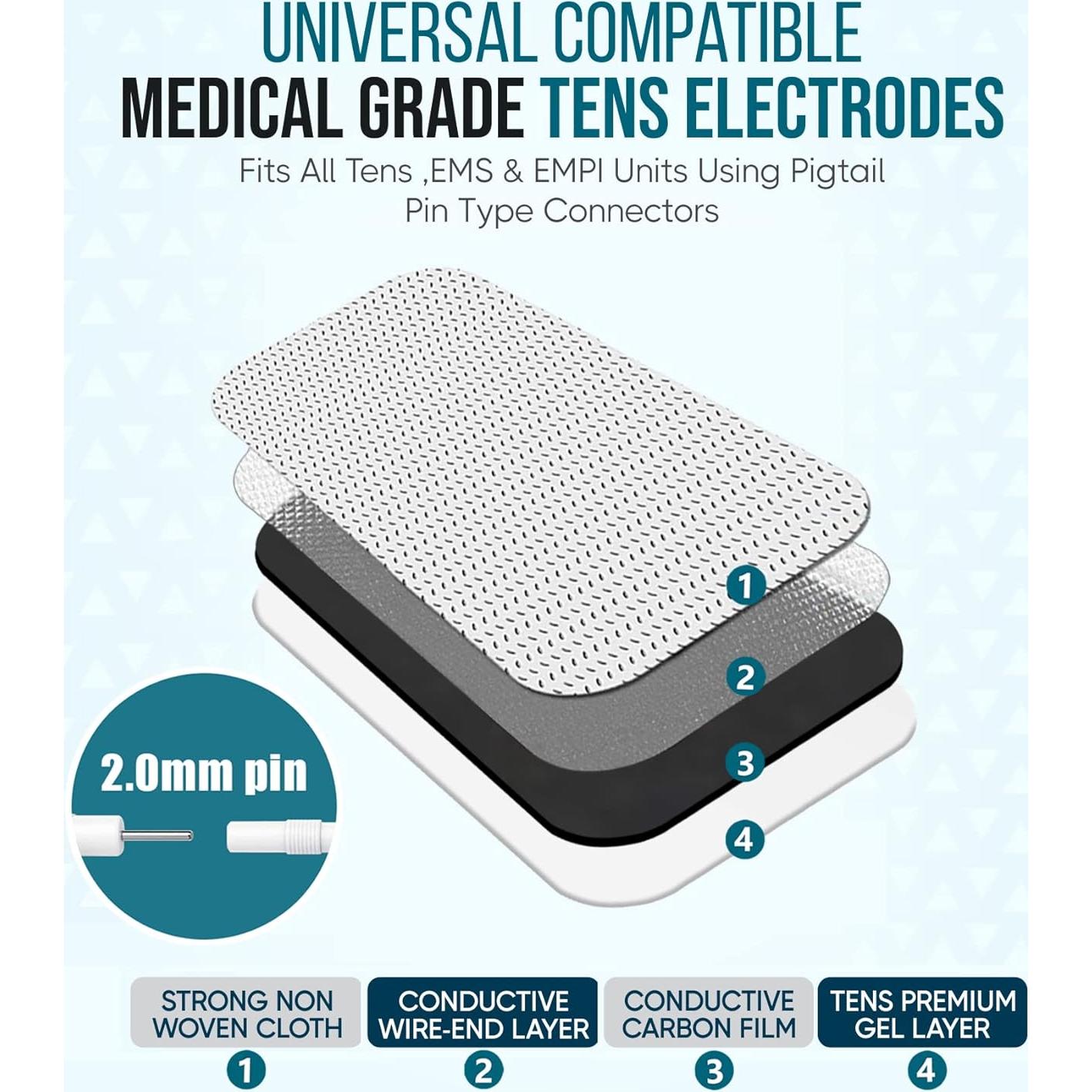 Almohadillas de Reemplazo TENS anrlafie 8 Pcs 5x10 cm Sin Látex