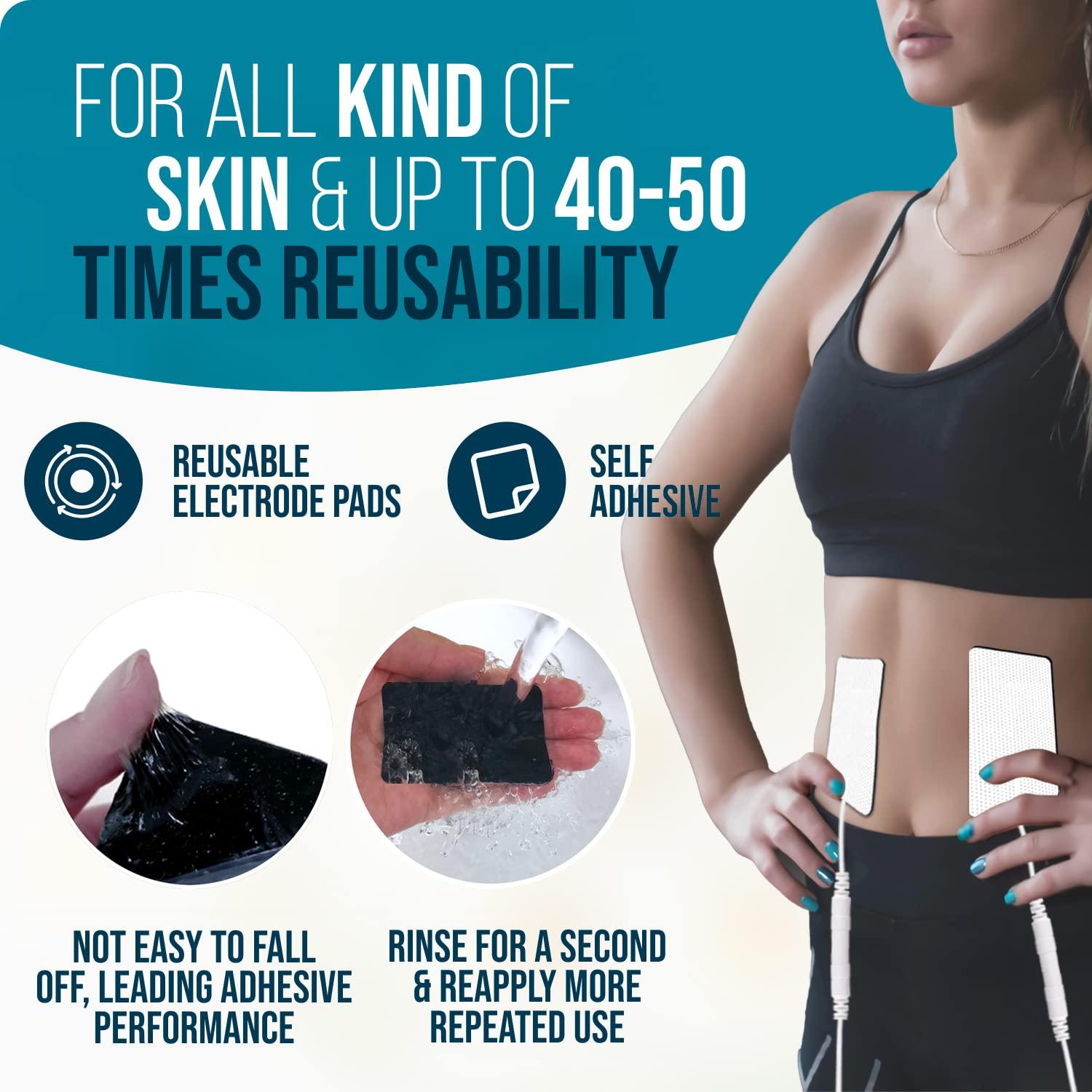 Almohadillas de Reemplazo TENS anrlafie 8 Pcs 5x10 cm Sin Látex