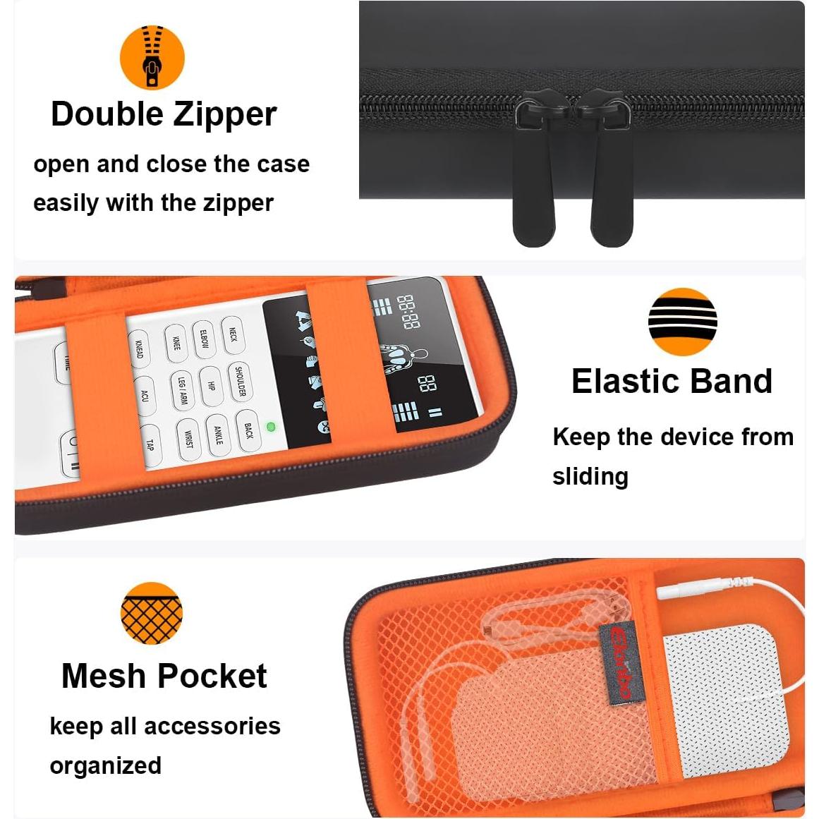 Funda Dura de Transporte Elonbo para Estimulador Etekcity TENS