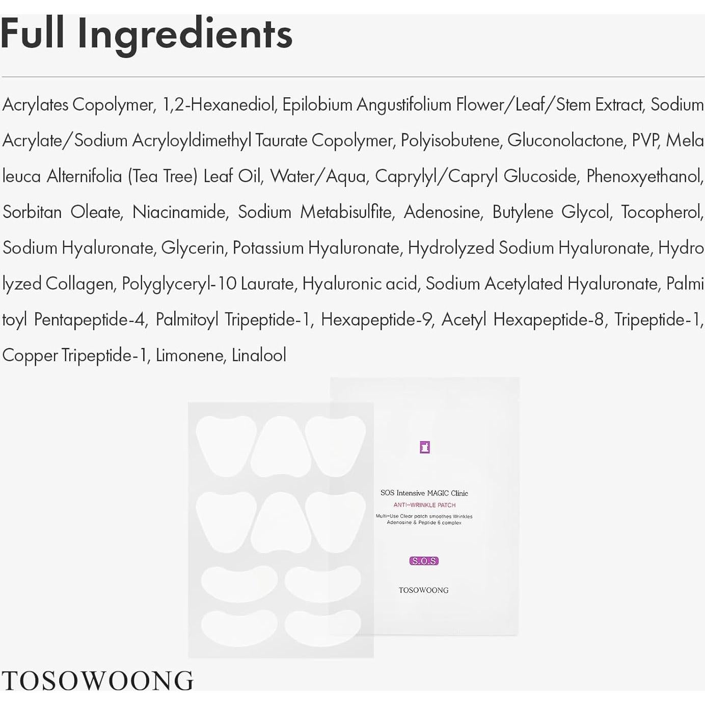 Parches Antienvejecimiento MANTONG 10 Parches Hidratantes