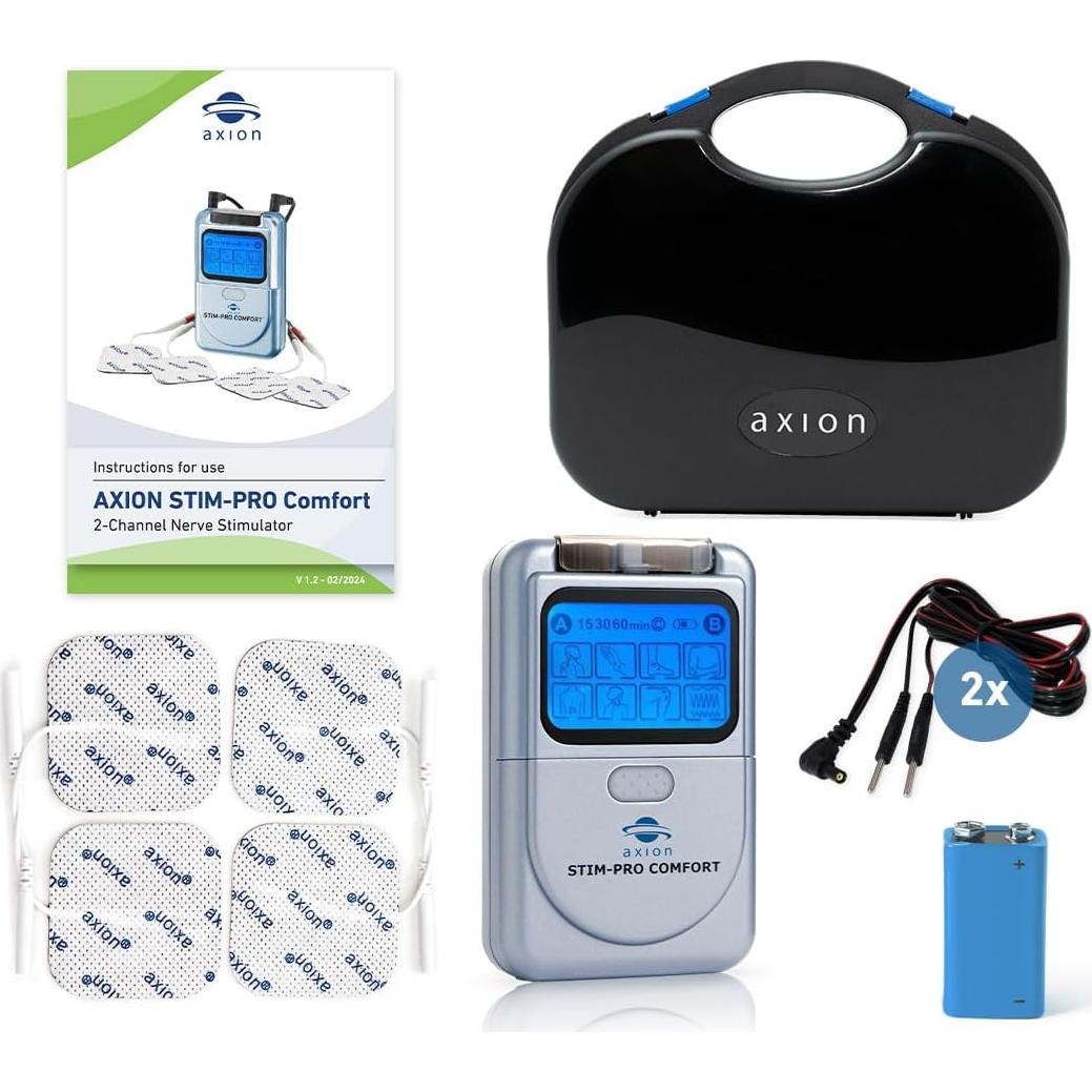 Unidad TENS Axion 1023 - Estimulador Muscular con 4 Electrodos