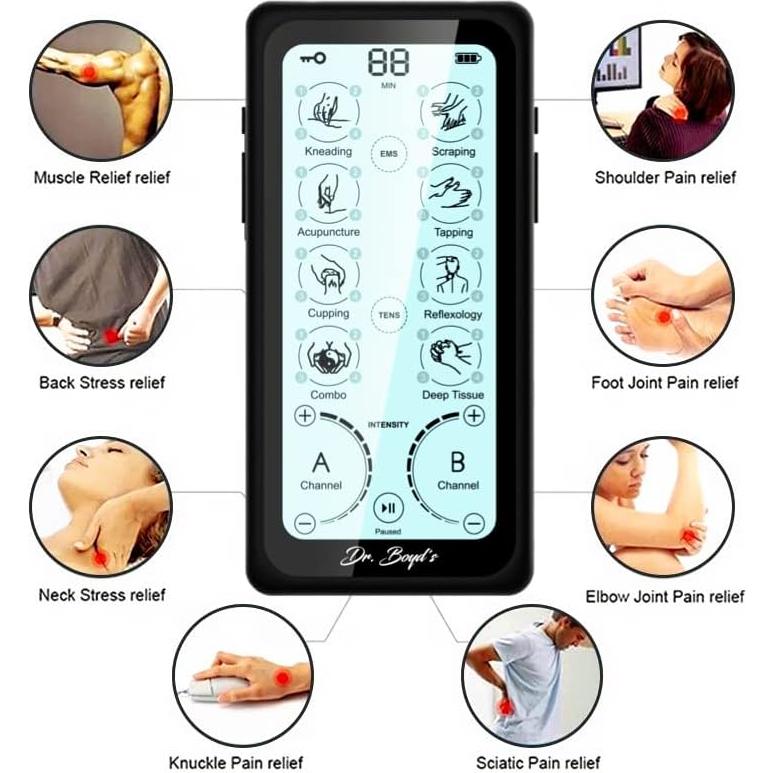 Unidad TENS y EMS Dr. Boyd Avanzada X - 32 Modos, Pantalla Táctil