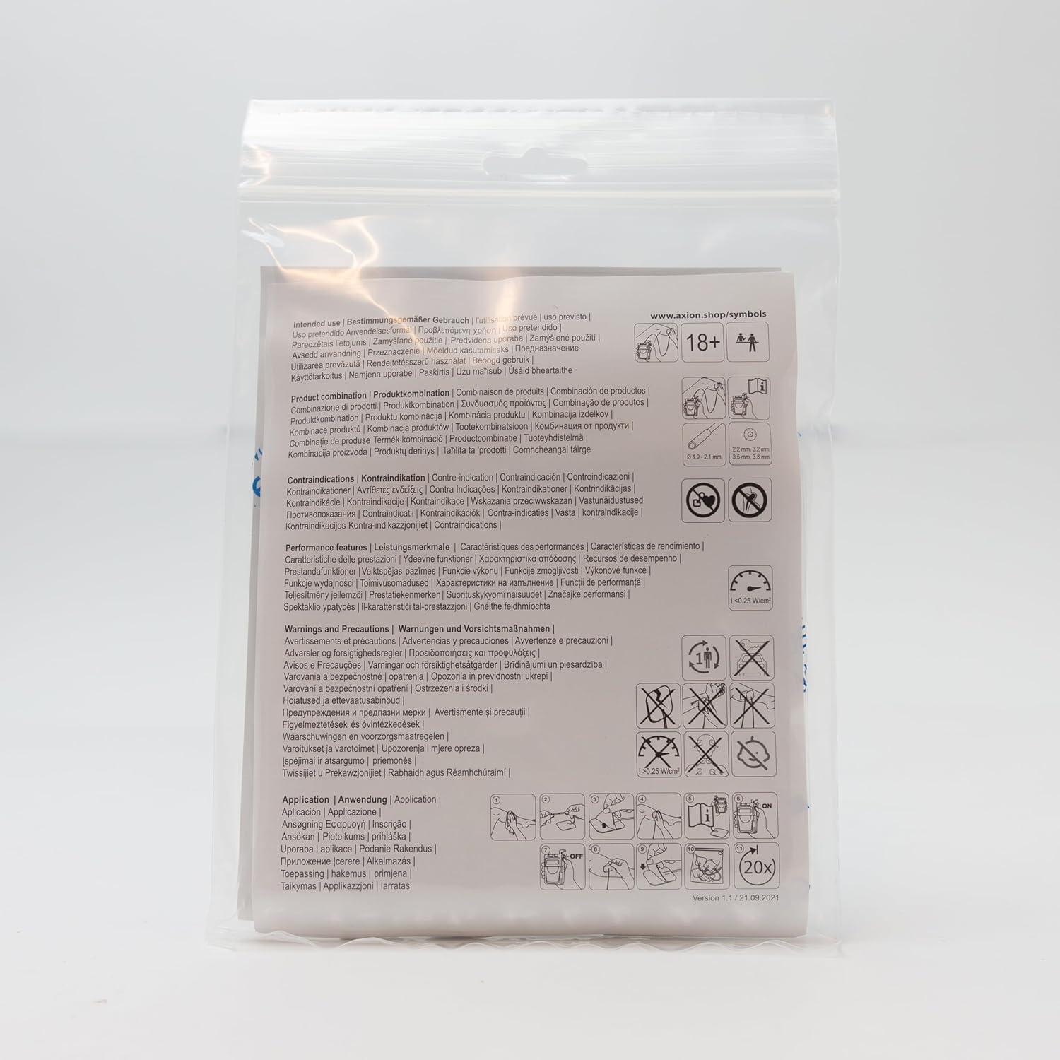 16 Almohadillas Electrodos TENS Axion - 8 Cuadradas 5x5cm y 8 Rectangulares 10x5cm