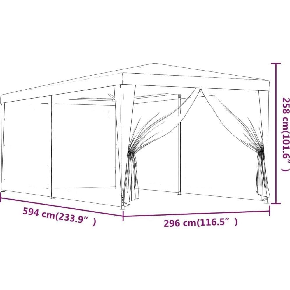 Carpa de Fiesta YELWHI 2.95m x 5.97m Verde Resistente al Agua