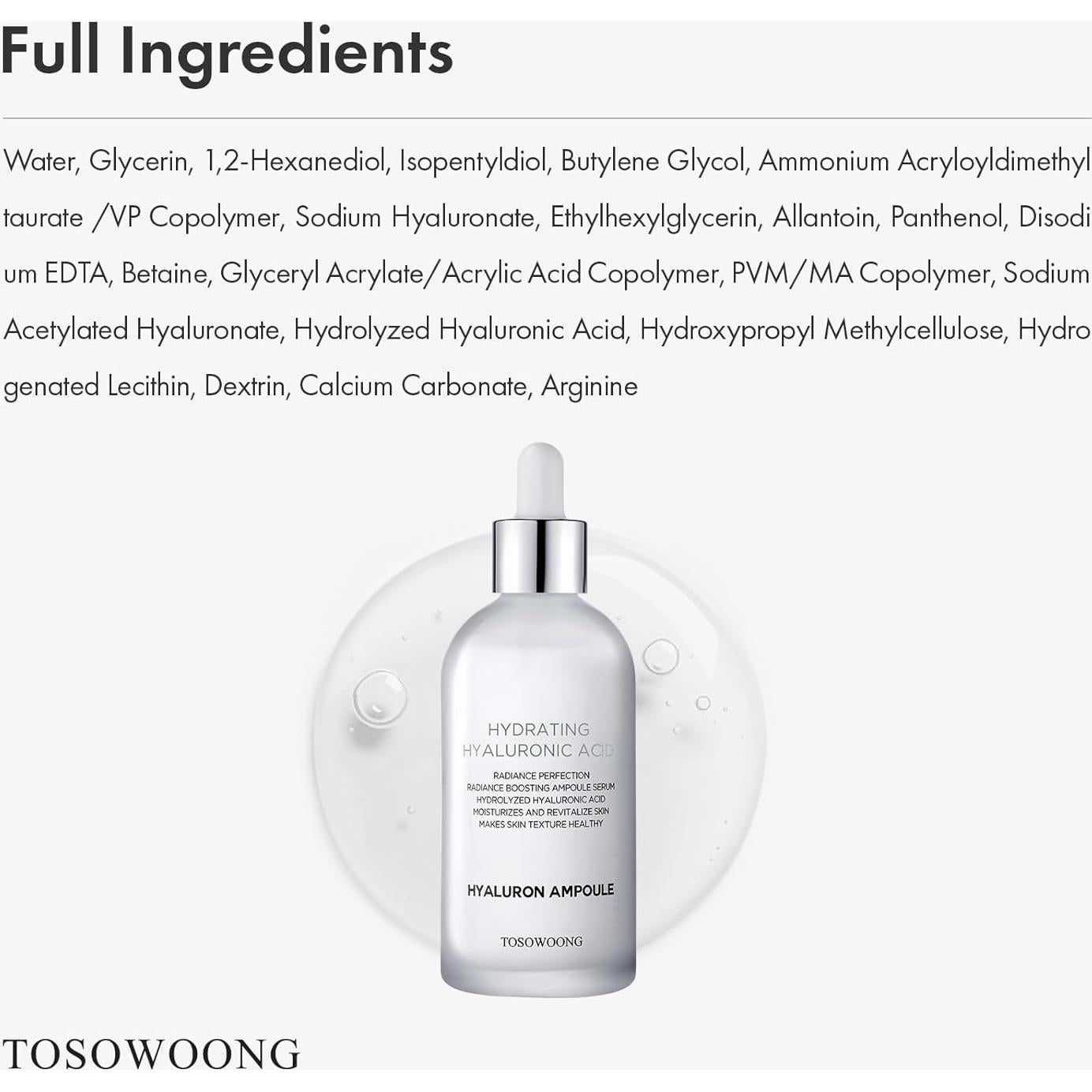 Ampolla de Ácido Hialurónico MANTONG 100ml Hidratante Facial