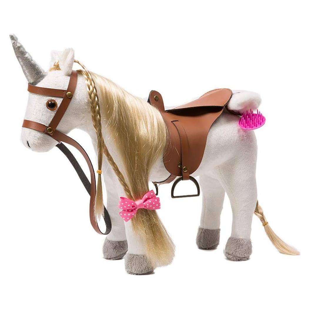 HollyHOME Unicornio de Peluche Blanco 27.94 cm Hecho a Mano
