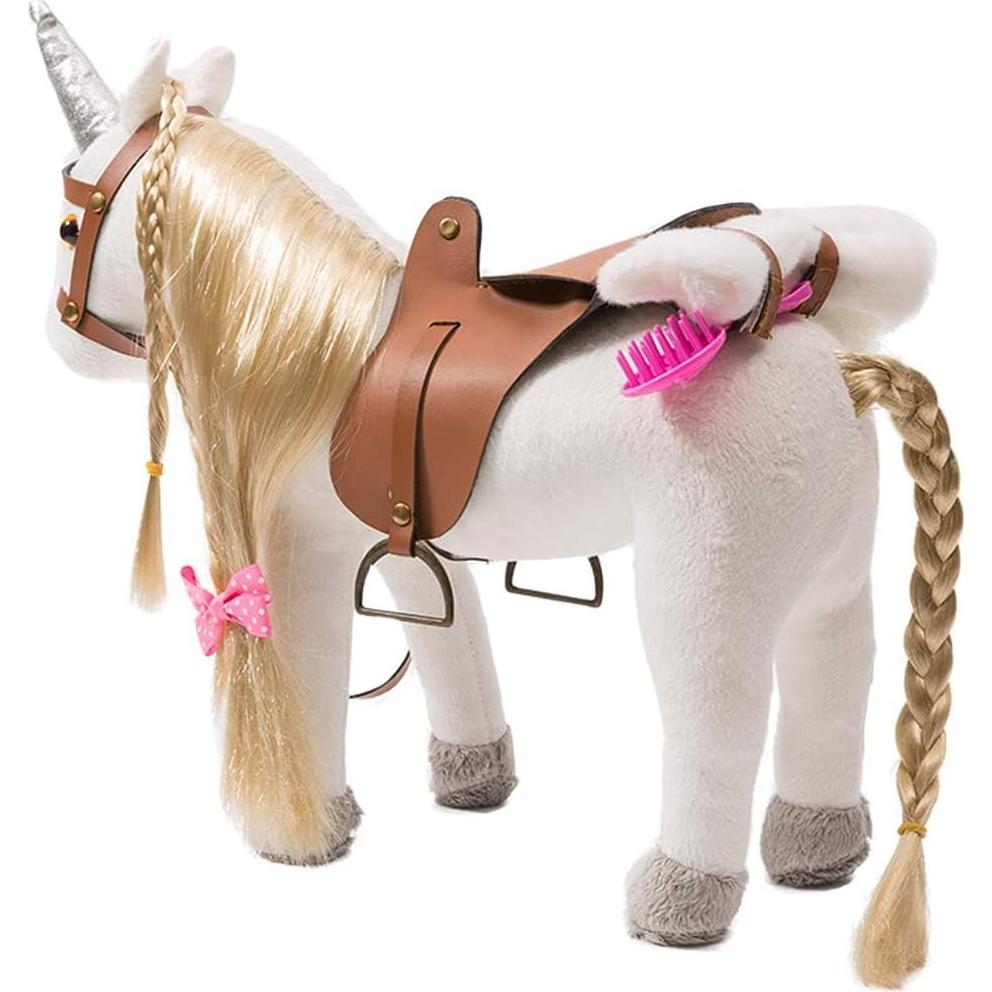 HollyHOME Unicornio de Peluche Blanco 27.94 cm Hecho a Mano
