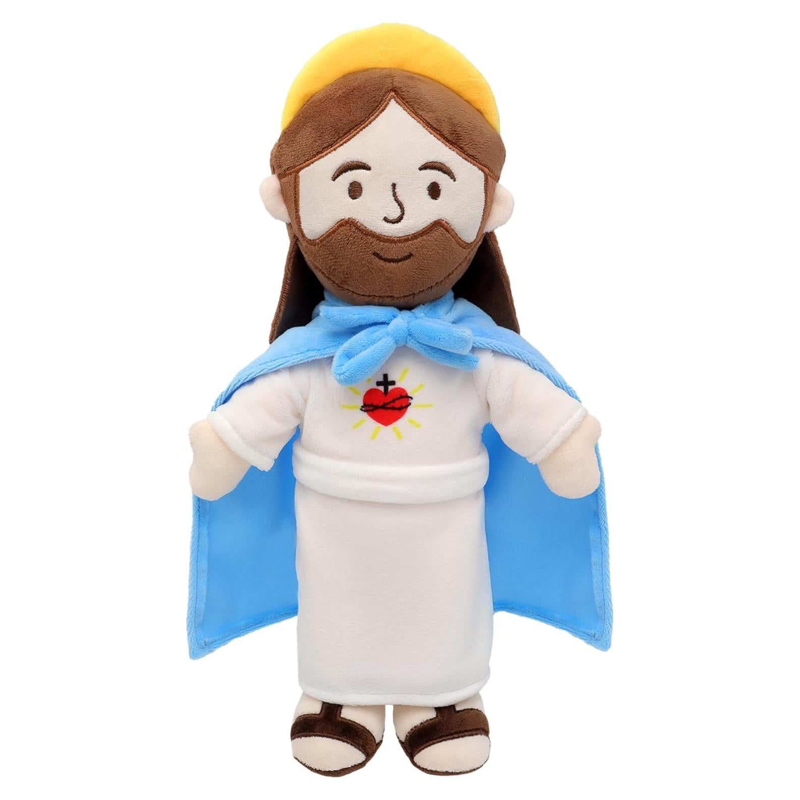 Muñeco de Peluche Jesús Azul 33 cm con Capa Removible