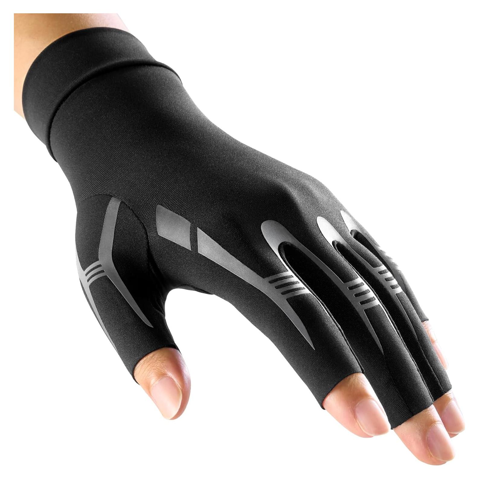 Guantes de Compresión FREETOO Sin Dedos para Artritis Negro XS