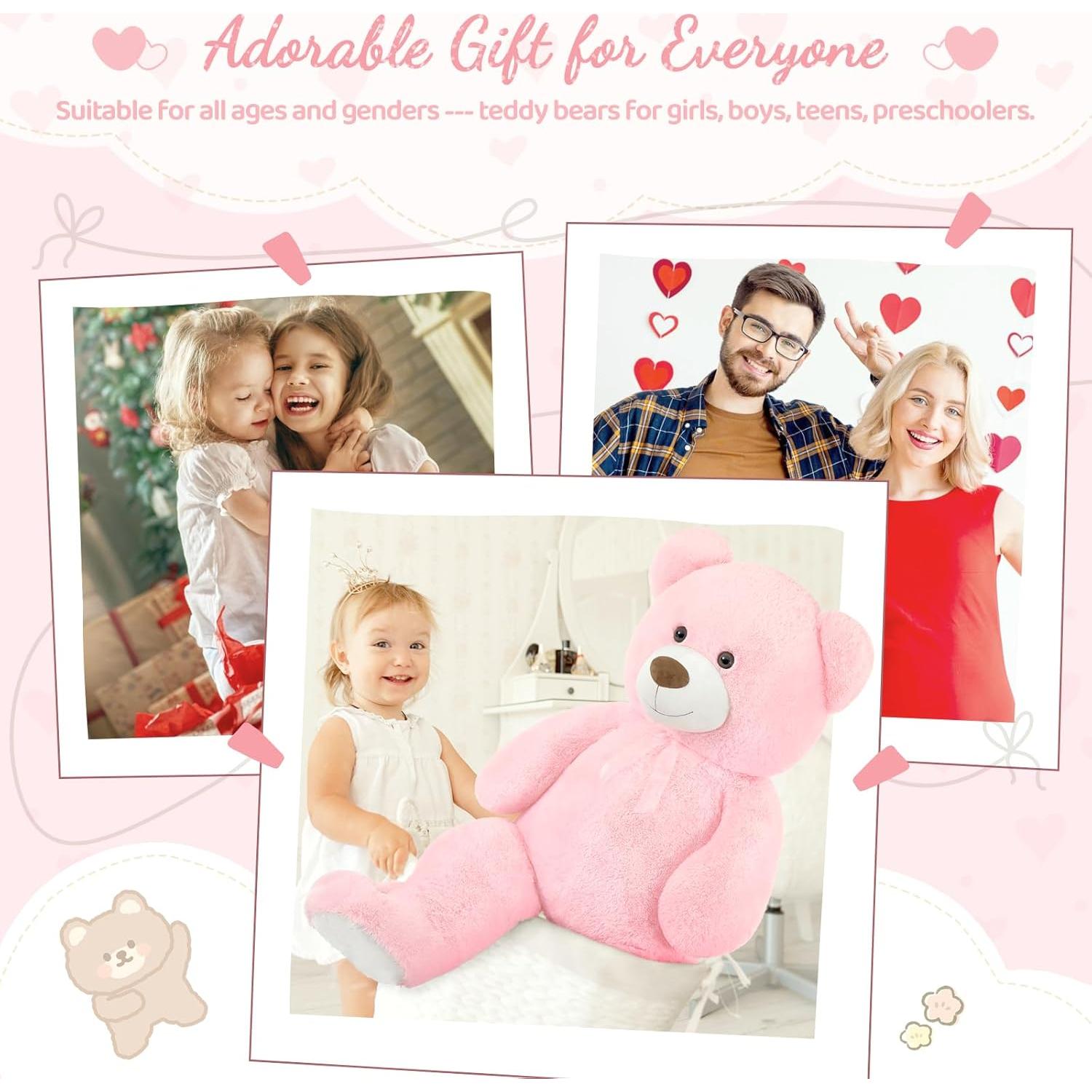 Osito de Peluche Rosa Gigante 129 cm para Niñas