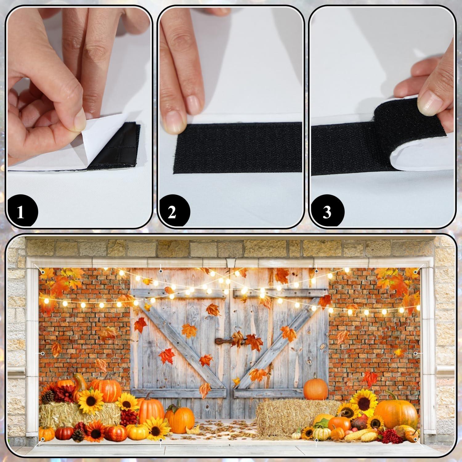 Decoración de Puerta de Garaje Otoño 2.44x1.22m con Luces LED