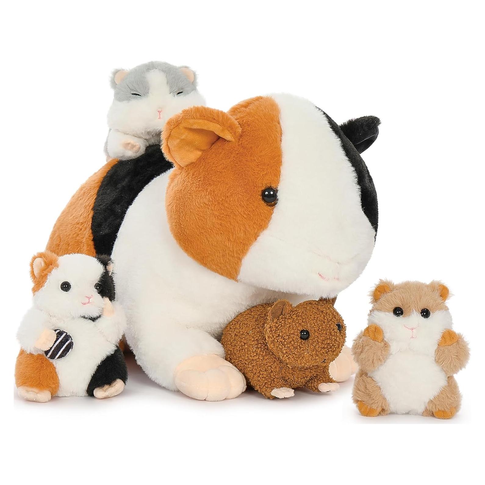 Peluches de Cobaya Mamá y Bebés 5 en 1 - 50 cm
