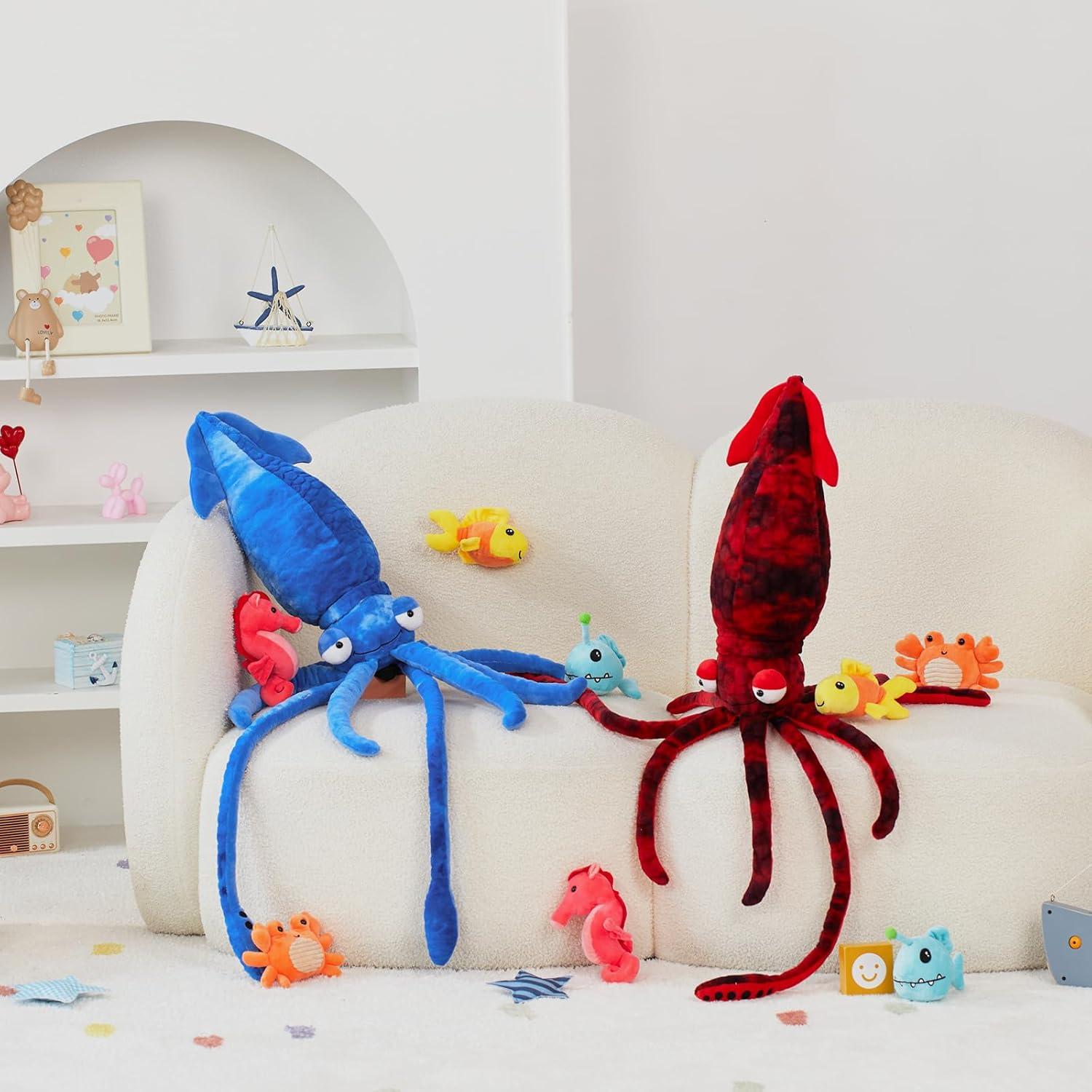 Animal de peluche calamar gigante Karister 104.9 cm + 4 juguetes